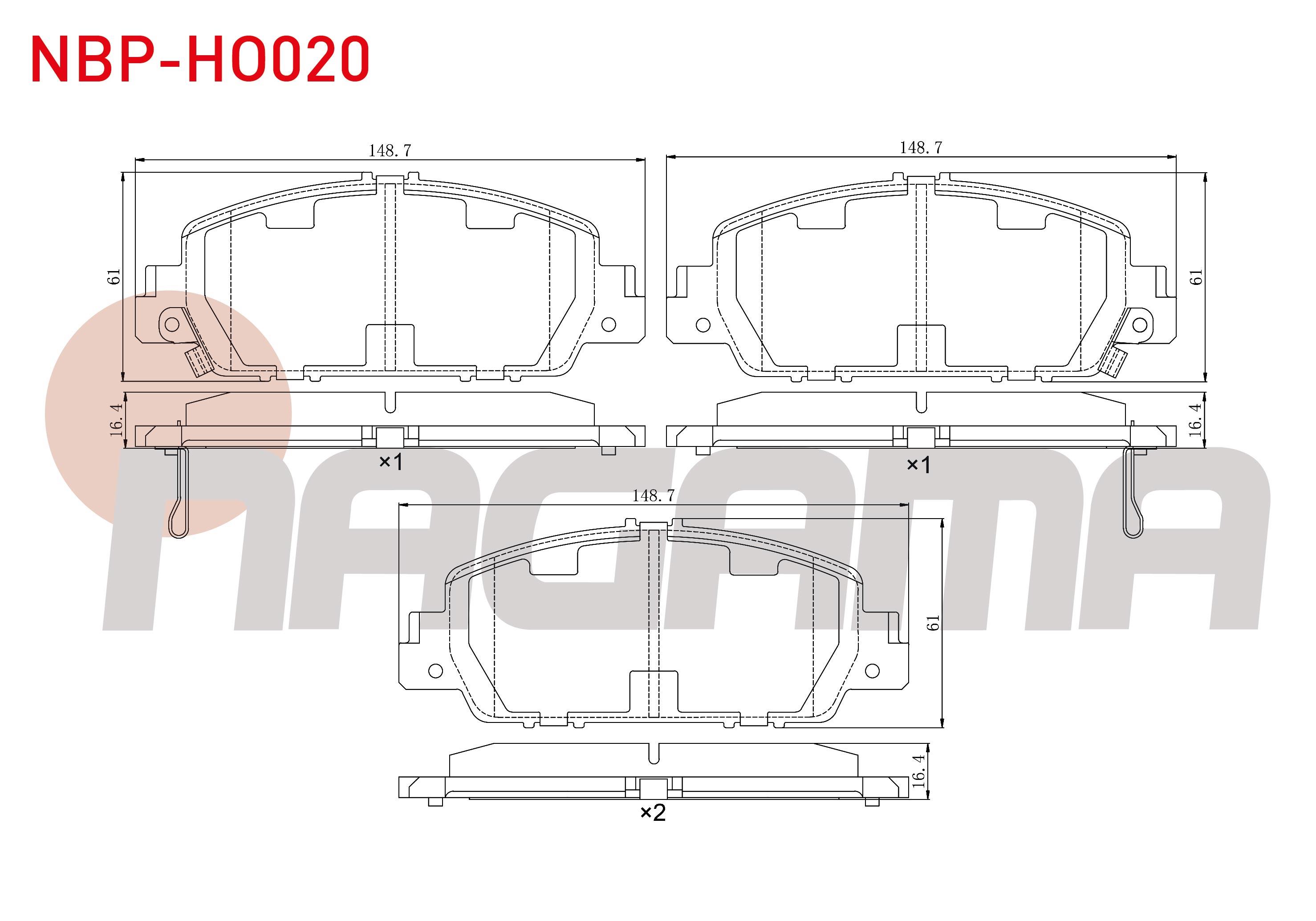 FREN BALATA ON IKAZLI HONDA HR-V (RU) 1.5 I-VTEC - 1.6 I-DTEC 2016-