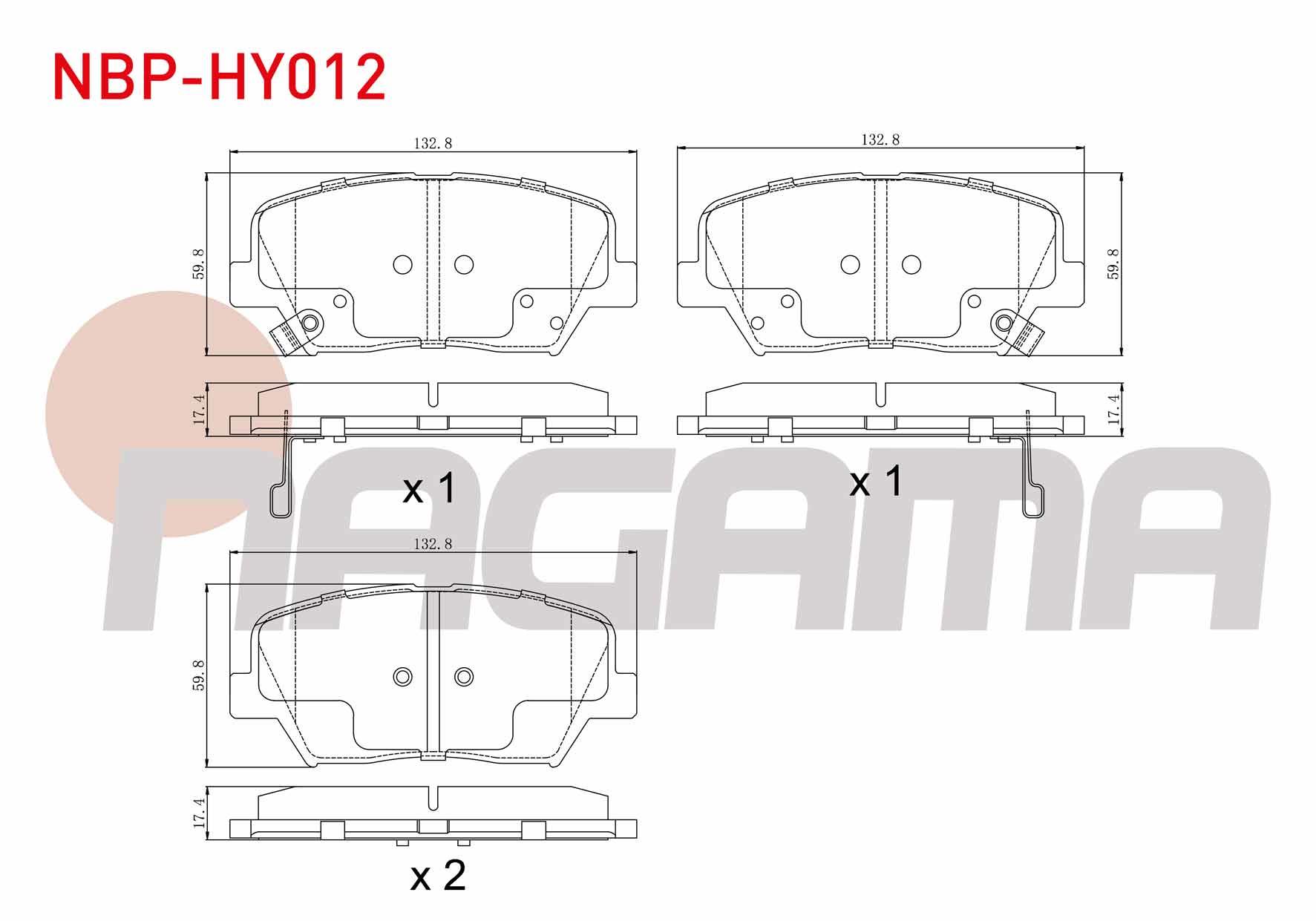 FREN BALATA ON IKAZLI HYUNDAI ELANTRA 1.6 D-CVVT 2011-2015 / KIA CERATO 1.6 CRDI 2016- / KIA CERATO 1.6 MPI 2016-