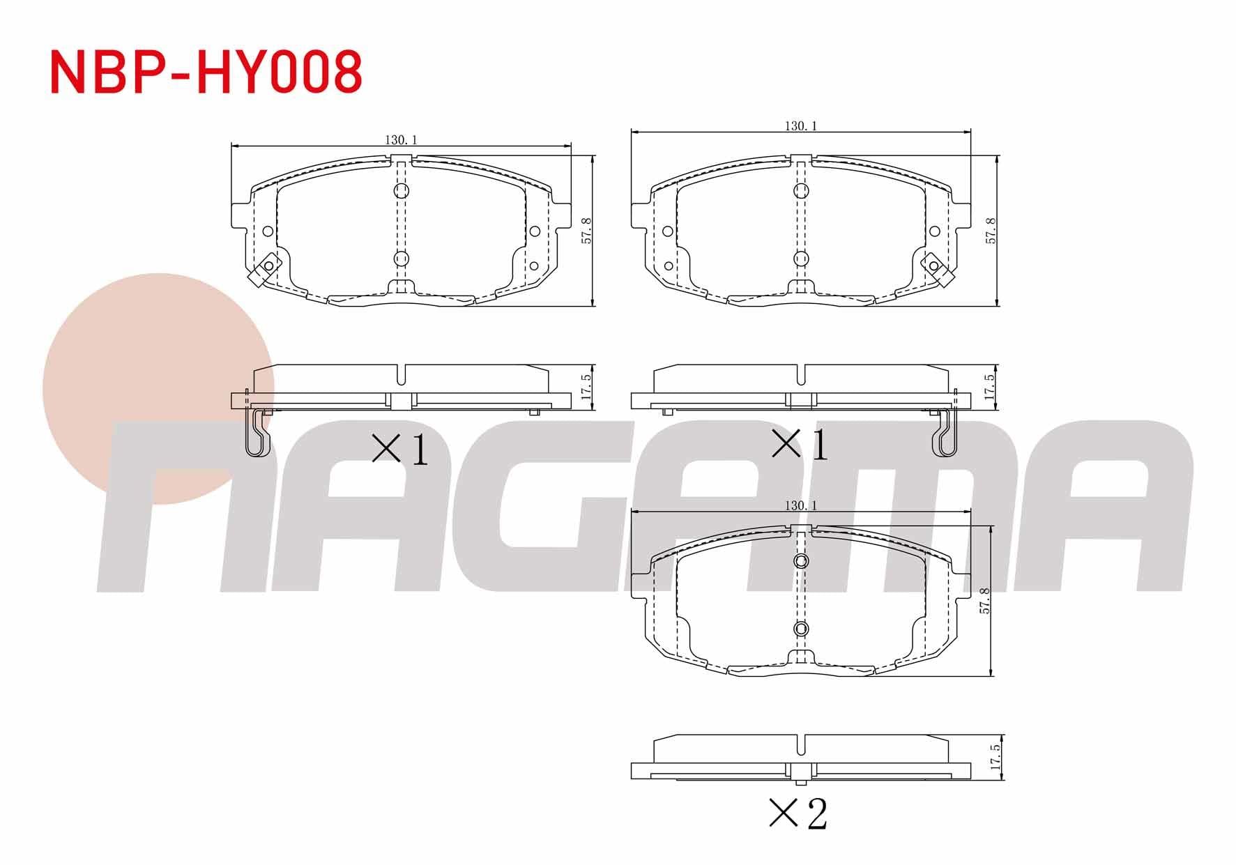 FREN BALATA ON IKAZLI HYUNDAI I30 1.6i 2007-2011/ I30 1.6 CRDI 2007-2011/ I30 1.6 CRDI 2011-/ KIA CEED 1.6 CRDI 90 HP 2006-2012/ CEED 1.6i 115 HP 2006-2012/ CARENS II 2.0 CRDI 2002-2006