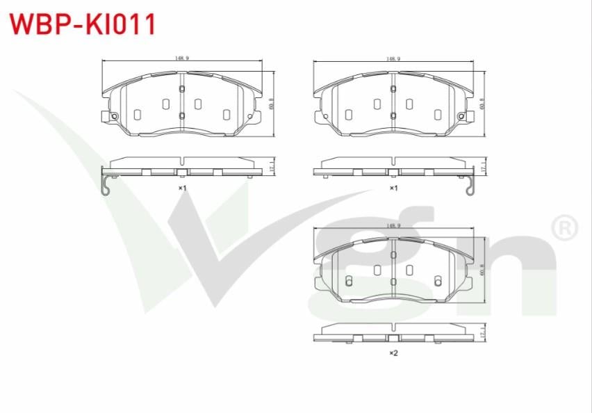 FREN BALATA ON IKAZLI KIA OPIRUS 3.5i V6 2003- / SSANGYONG KYRON 2.0 XDI 4WD 2005-2011 / SSANGYONG RODIUS I 2.7 XDI 4WD 2005-2013