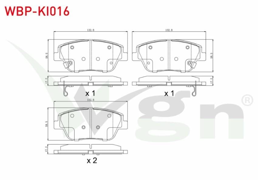 FREN BALATA ON IKAZLI KIA RIO III 1.25 CVVT 2011-2014/ RIO III 1.4 CVVT 2011-2014/ KIA OPTIMA 1.7 CRDI 2012-/ HYUNDAI SONATA V 2.0 CRDI 2005-2010/ 2.0 VVTI 2005-2010