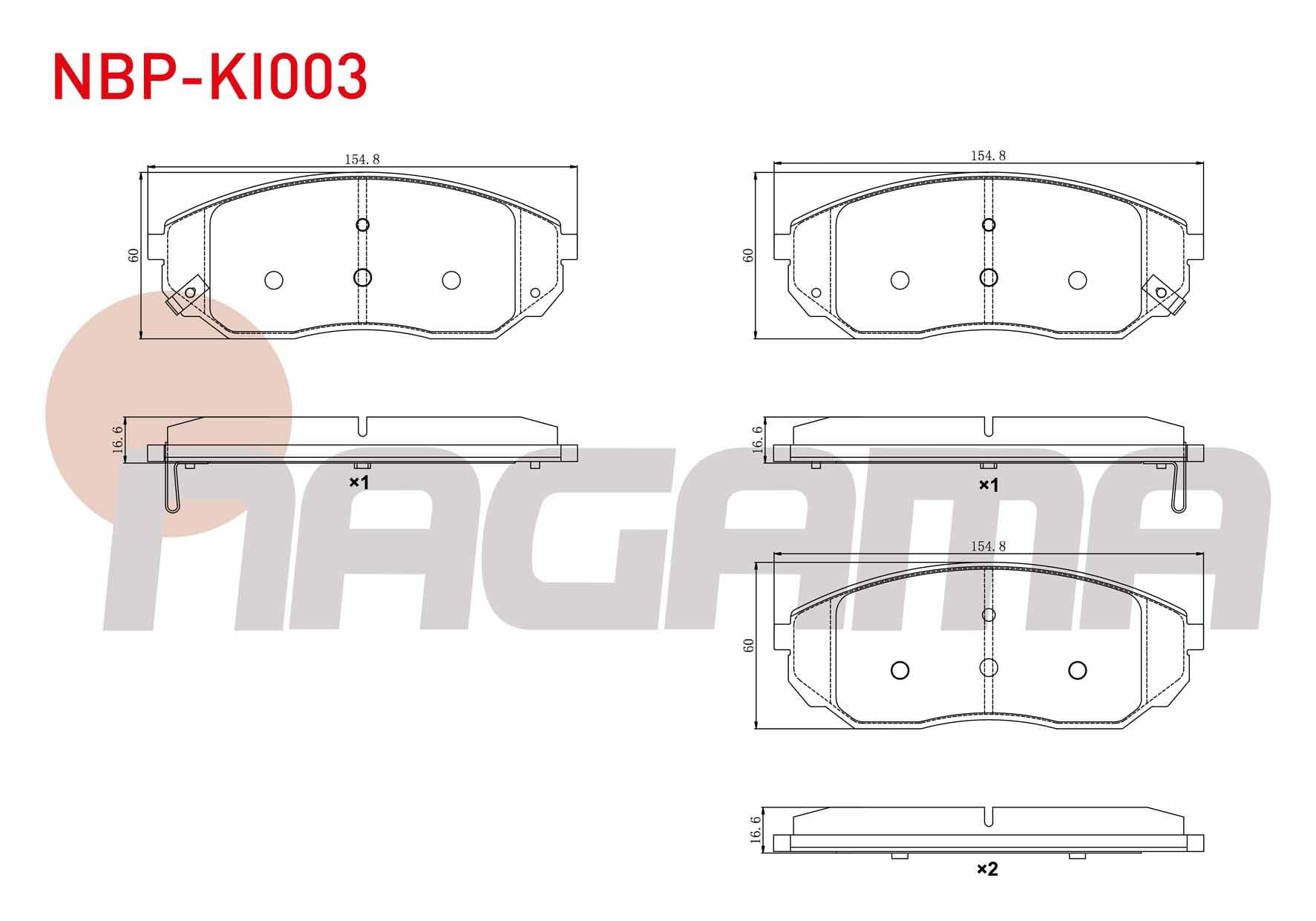 FREN BALATA ON IKAZLI KIA SORENTO I (JC) 2.4i 2002-2009 / KIA SORENTO I (JC) 2.5 CRDI 2002-2009