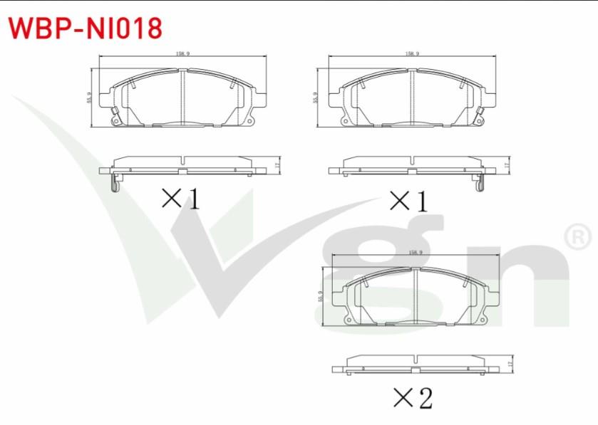 FREN BALATA ON IKAZLI NISSAN X-TRAIL (T30) 2.0i 2001-2007 / X-TRAIL (T30) 2.5i 2001-2007/ X-TRAIL (T30) 2.2 DI 2001-2007/ PATHFINDER (R50) 2.7 TD 1995-2005 / PATHFINDER (R50) 3.3i V6 1995-2005