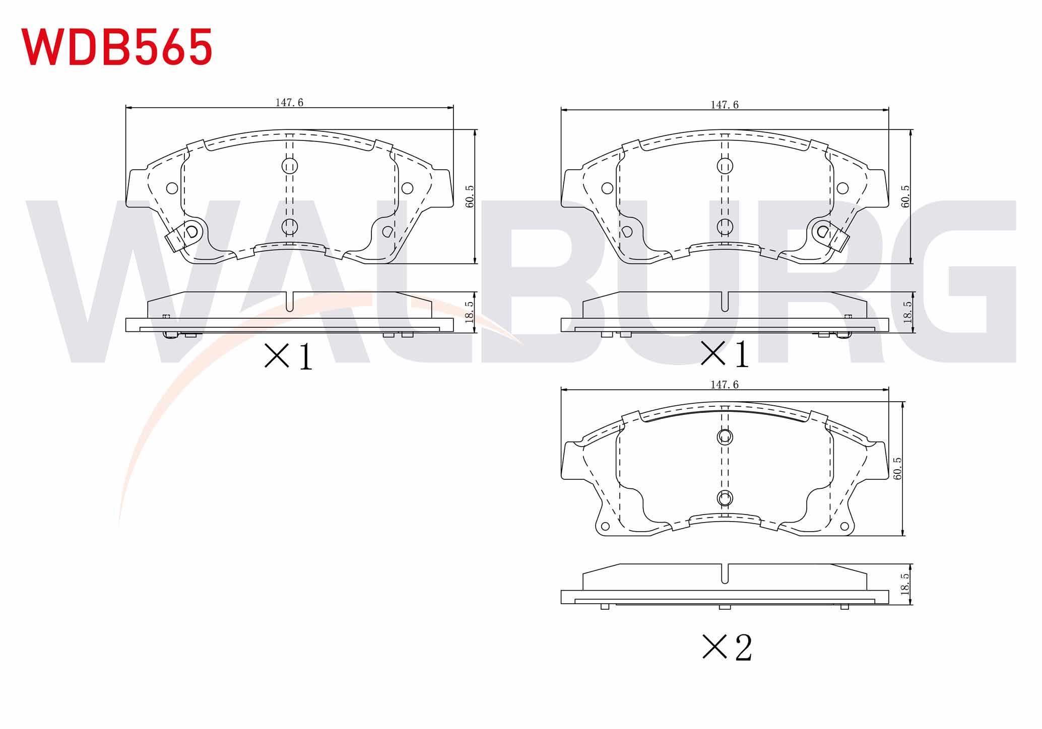 FREN BALATA ON IKAZLI OPEL ASTRA J 1.3 CDTI 15 JANT 19.00mm 2009-2016 / 1.4i 2009-2016 / 1.6i 2009-2016 /CHEVROLET CRUZE (J300) 1.6 2009-2014 /CRUZE (J305) 1.6 2011-2014/AVEO (T300) 1.2 16v 2011-2014