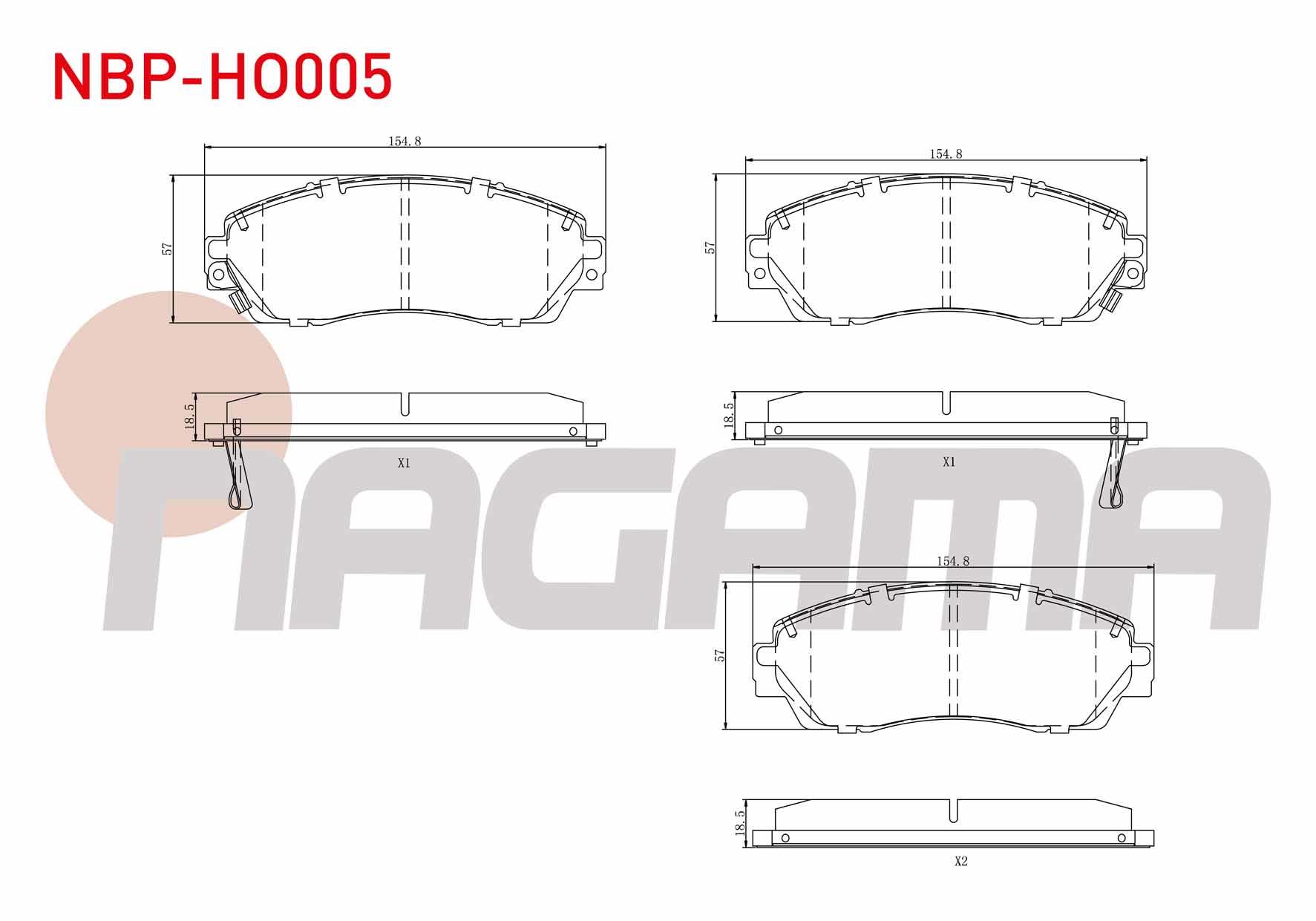 FREN BALATA ON IKAZLI TEL DELIKLI CHERY TIGGO 8 PRO 23- / HONDA CR-V III 2.0 I-VTEC 2006-2012 / HONDA CR-V III 2.2i CTDI 2006-2012 / HONDA CR-V V (RW_, RT_) 1.5i V-TEC 2016-