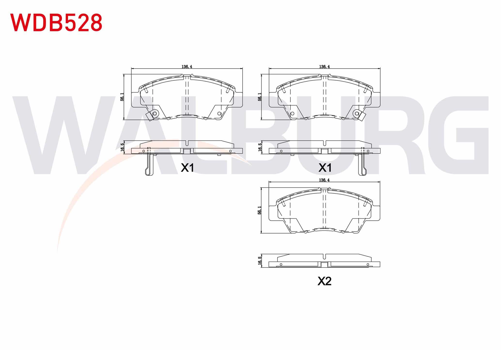 FREN BALATA ON IKAZLI TEL DELIKLI HONDA JAZZ III (GE) 1.4i 2008-2012 / JAZZ IV (GK) 1.3 2016-