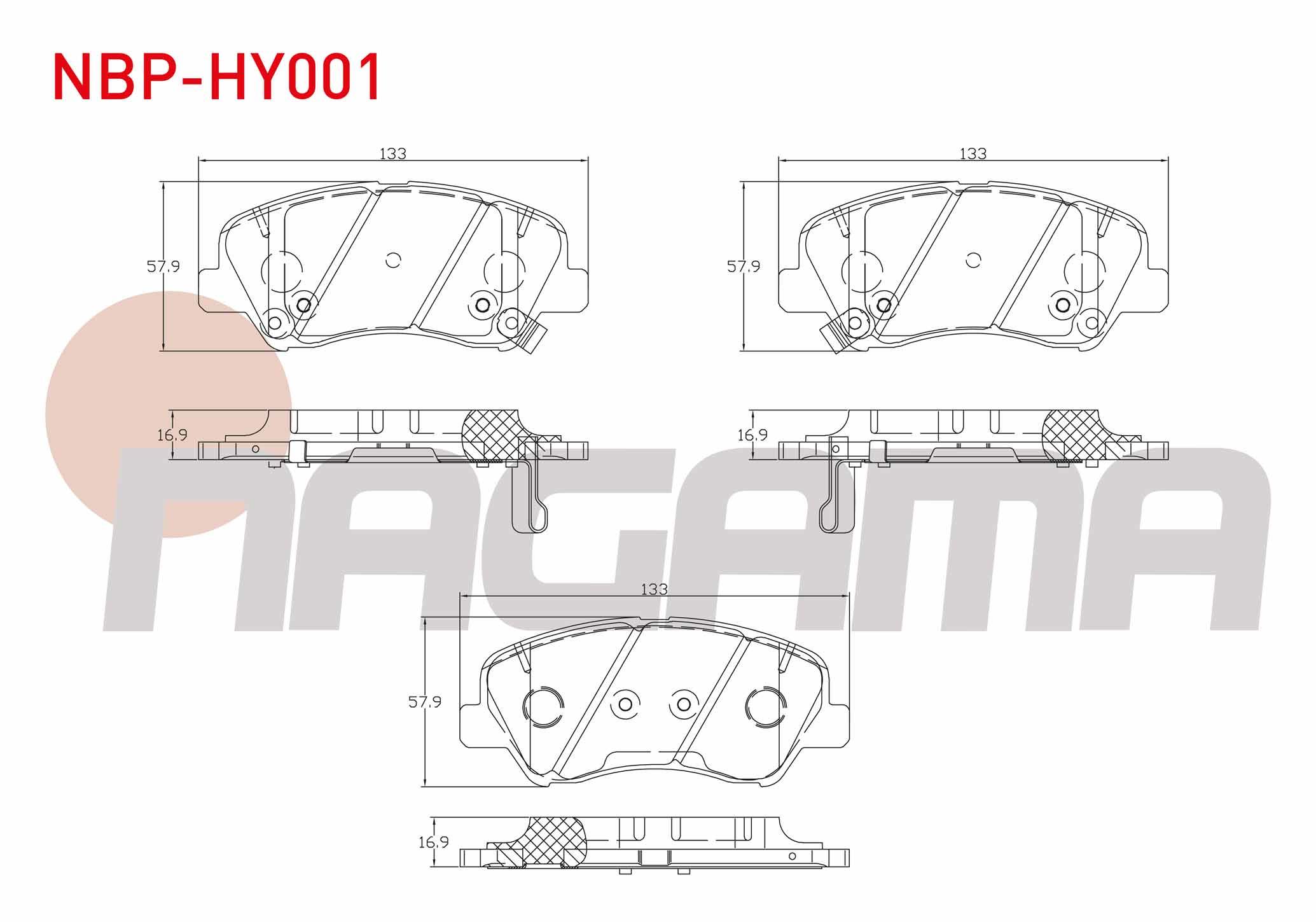 FREN BALATA ON IKAZLI TEL DELIKLI HYUNDAI ACCENT BLUE 1.4 CVVT 2012-/ 1.6 CRDI 2012-/ BAYON (BC3) 1.4 MPI 2021-/ KIA RIO III 1.4 CRDI 2011-2014/ RIO III 1.4 CVVT 2011-2014/RIO III 1.25 CVVT 2011-2014