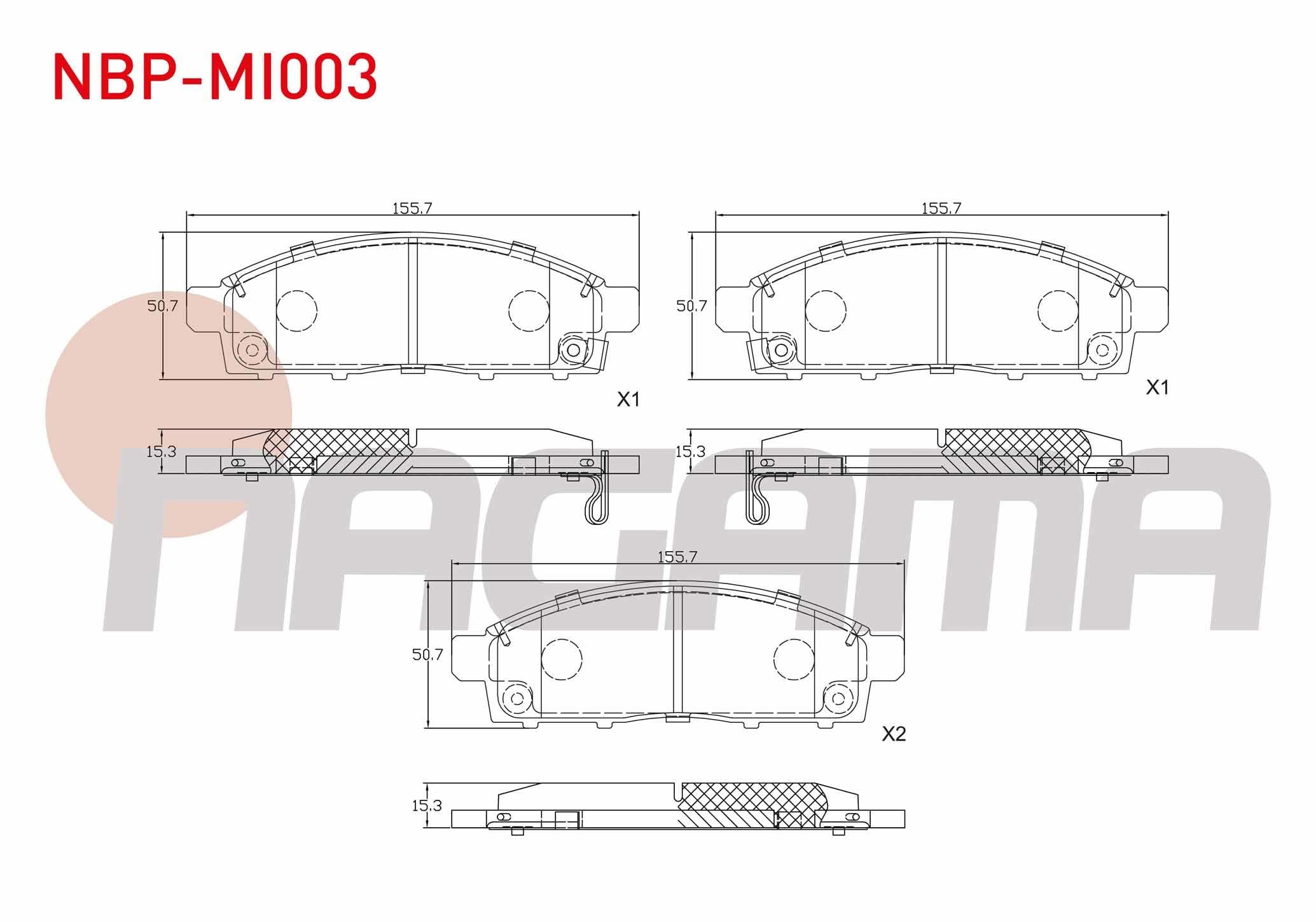 FREN BALATA ON IKAZLI TEL DELIKLI MITSUBISHI L 200 2.4 DI-D 2015- / FIAT FULLBACK PICK-UP 2.4 D 2016-