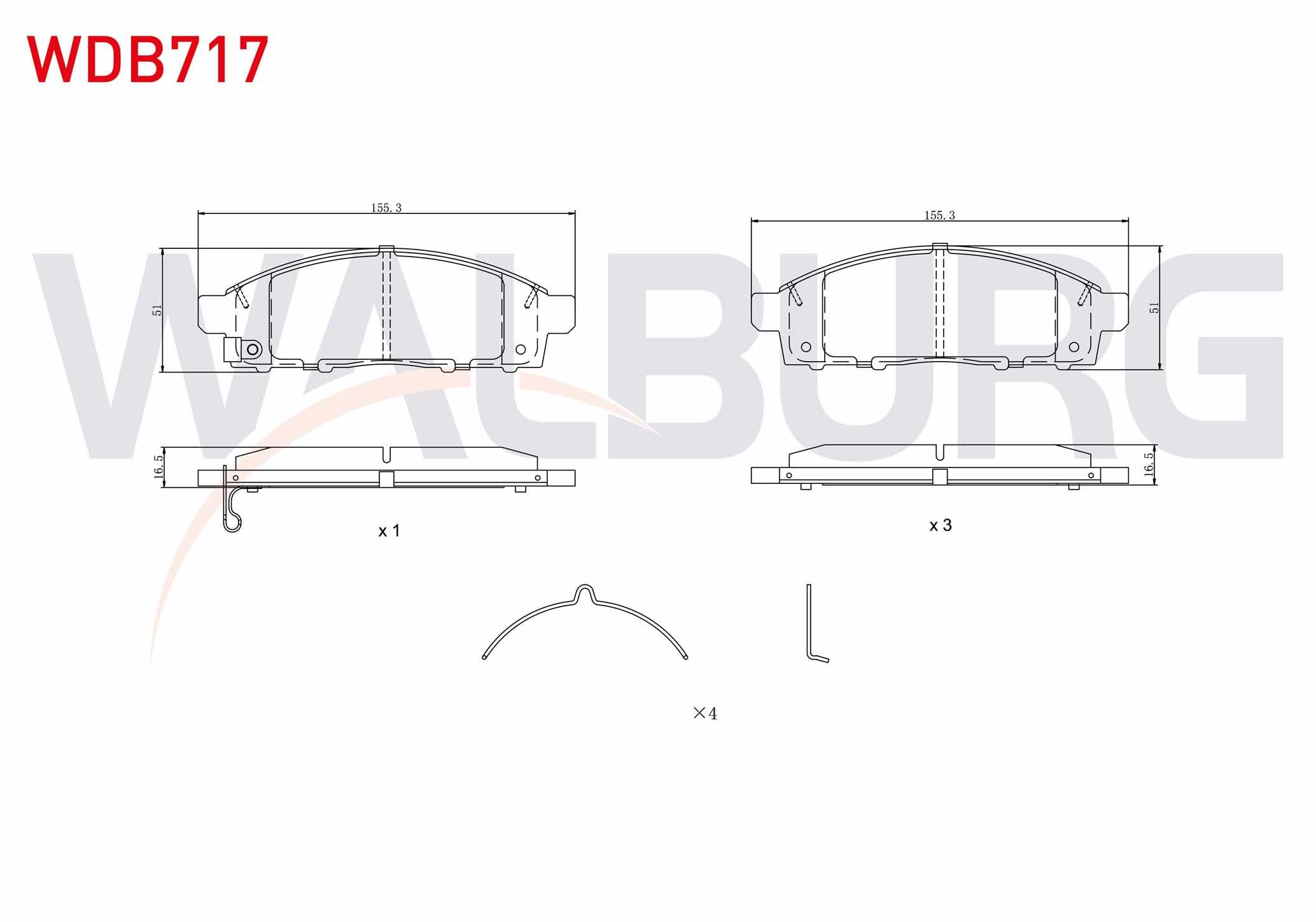 FREN BALATA ON IKAZLI TEL DELIKLI MITSUBISHI L 200 2.4 DI-D 2015- / FIAT FULLBACK PICK-UP 2.4 D 2016-
