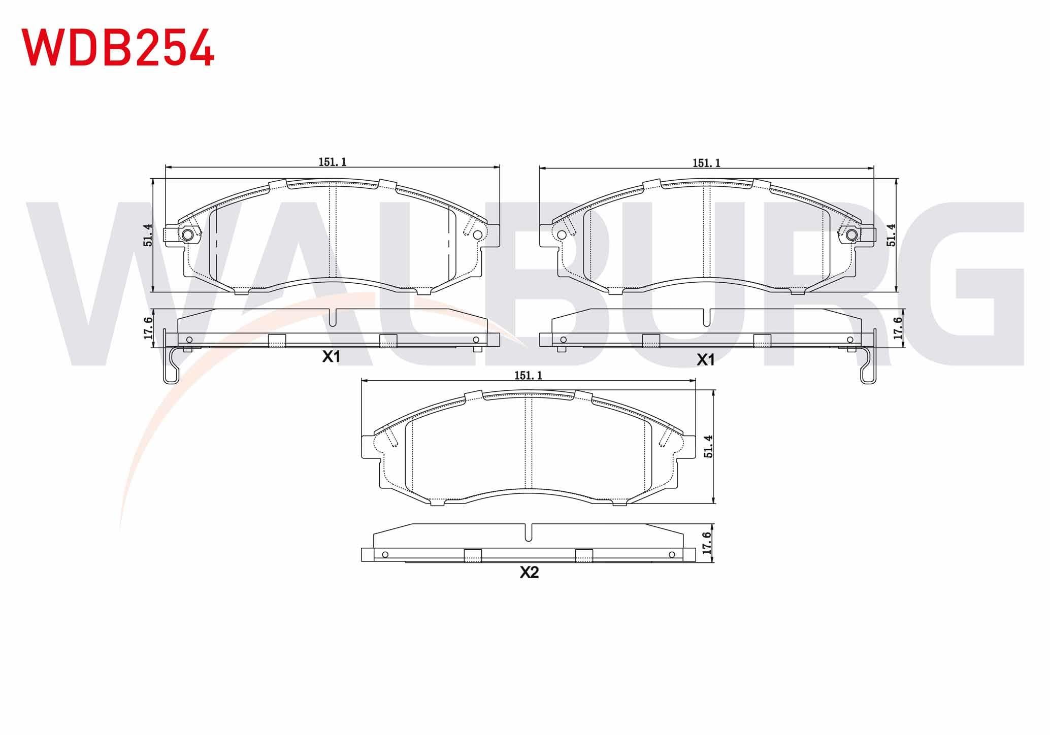 FREN BALATA ON IKAZLI TEL DELIKLI MITSUBISHI L 200 (K3T,K2T,K1T,K0T) 2.5 TD 4X4 1986-1996 / L 200 (K7T,K6T) 2.0 4X4 1996-2007