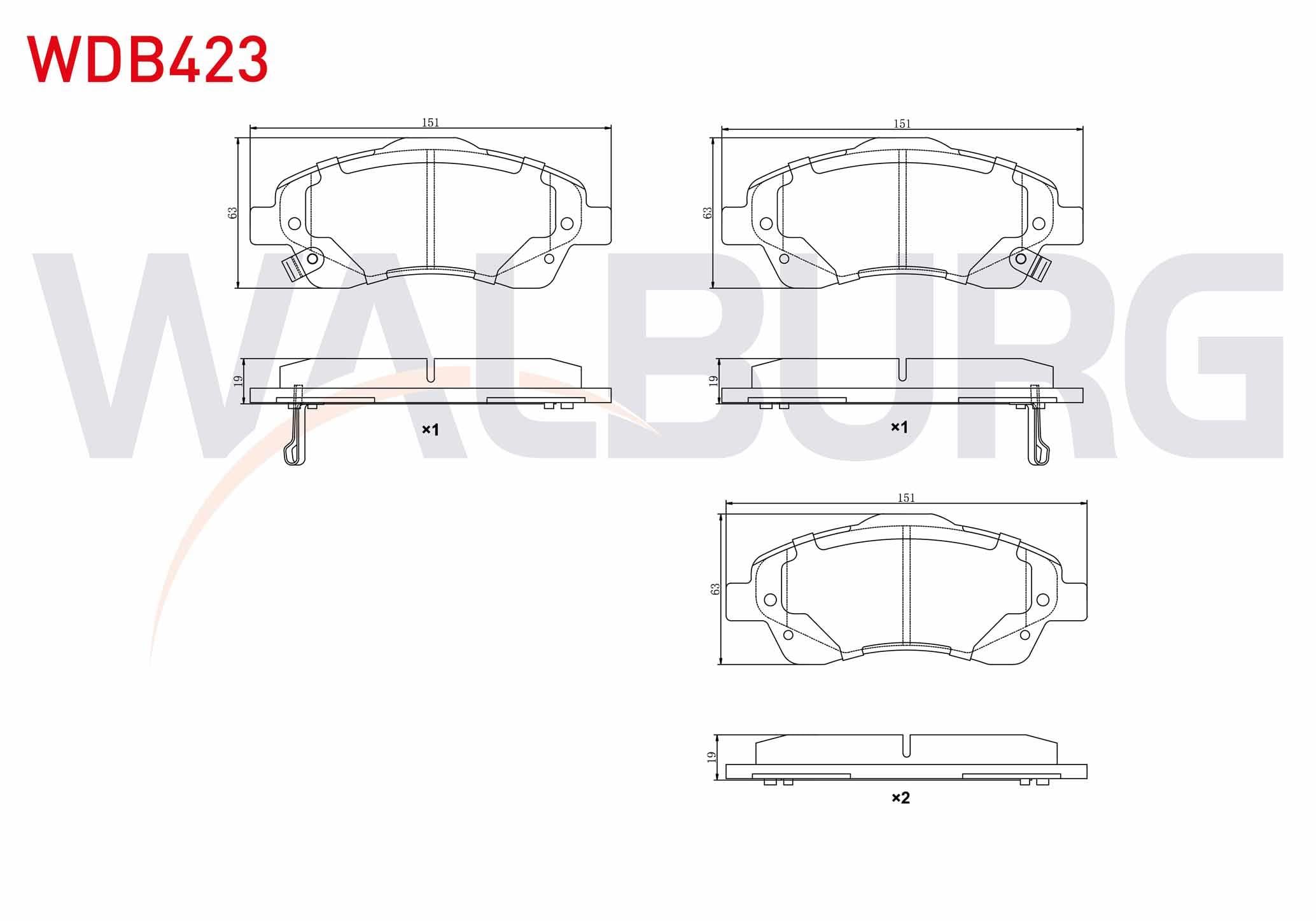 FREN BALATA ON IKAZLI TOYOTA AVENSIS (T25) 1.6 VVT-I 2003-2008 / TOYOTA AVENSIS (T25) 1.8 2003-2008 / TOYOTA AVENSIS (T25) 2.0 D-4D 2003-2008