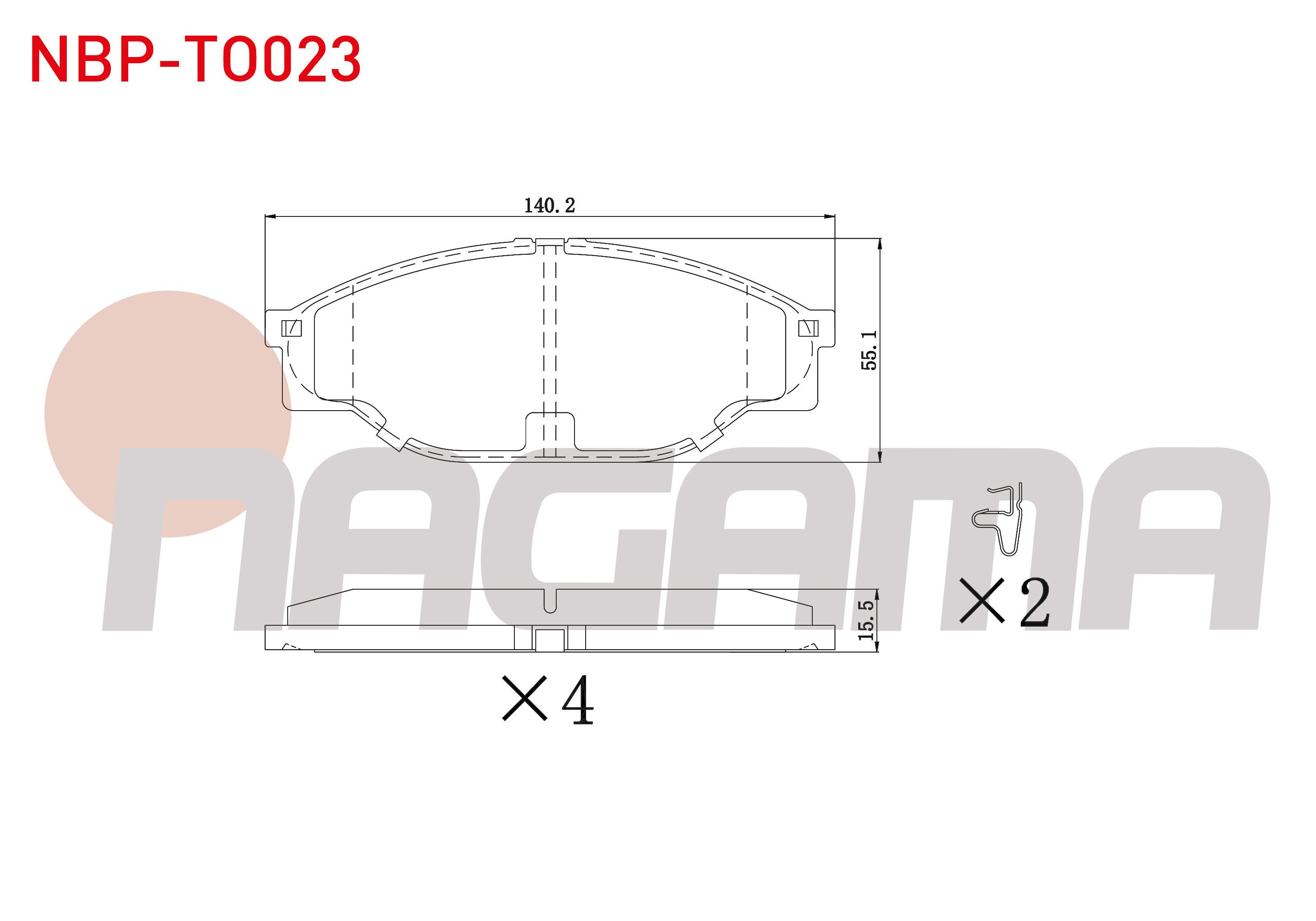 FREN BALATA ON IKAZLI TOYOTA HI-LUX PICK UP (_N_) 2.5 D-4D 1983-2005 / HI-LUX PICK UP (_N_) 2.5 2.4 D 1983-2005 / HI-ACE III (_H10_) 2.0 1989-1995 / HI-ACE III (_H10_) 2.4 D 1989-1995
