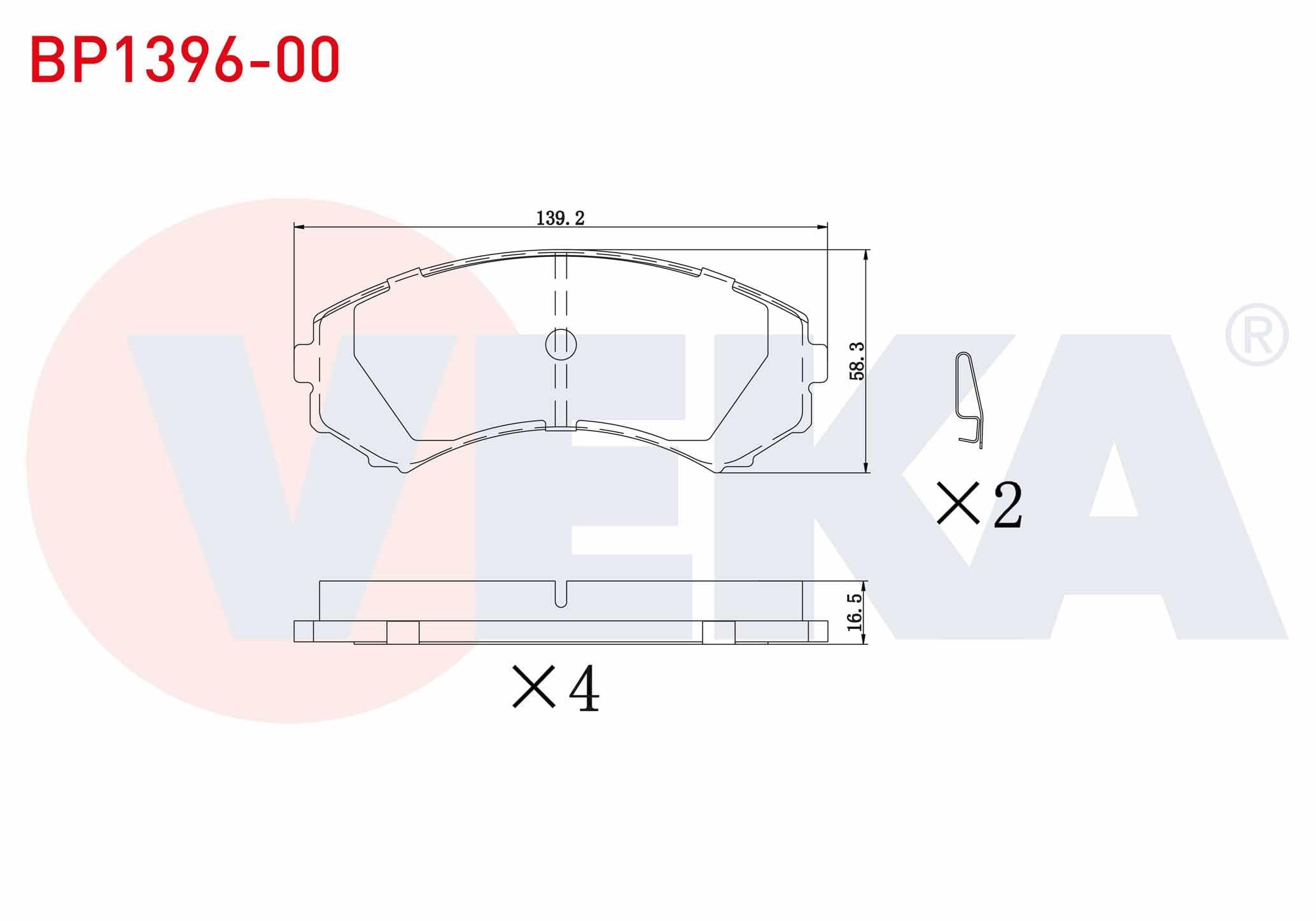 FREN BALATA ON MITSUBISHI  (V7W,V6W) 3.2 DI-D 2000-2007 / PAJERO III 2.5 TDI 2000-2007 / PAJERO III 3.5 GDI 2000-2007 / MAZDA E 2200 (SR2) 2.2 D 1984-2004