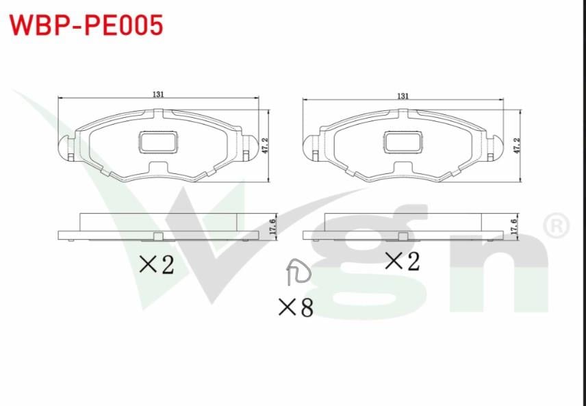 FREN BALATA ON PEUGEOT 206 (2A/C) 1.4i 16v 1998-2006 / 206 (2A/C) 1.4 HDI 1998-2006 / 206 (2A/C) 1.6i 16v 1998-2006