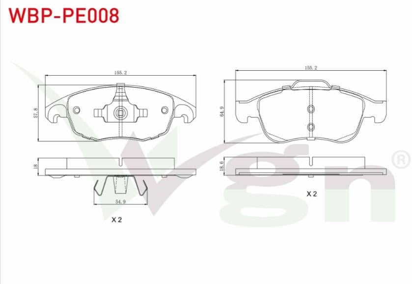 FREN BALATA ON PEUGEOT PARTNER TEPEE 1.6 HDI 75 HP 2008-/ CITROEN BERLINGO 1.6 HDI 2008-/ C4 G.PICASSO 1.6 HDI 2006-/ C4 PICASSO 1.6 HDI 2006-2013/ C4 1.6 HDI 2009-/ DS4 1.6 E-HDI 2011-/ C4 1.6 2009-
