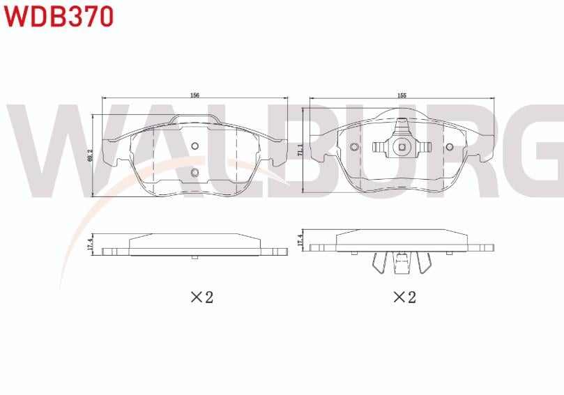 FREN BALATA ON RENAULT LAGUNA II 1.6i 16v 16 JANT 2001-2007/ LAGUNA II 1.8i 16v 16 JANT 2001-2007/ LAGUNA II 2.0i 16v 17 JANT 2001-2007 / LAGUNA II 1.9 DCI 17 JANT 2001-2007