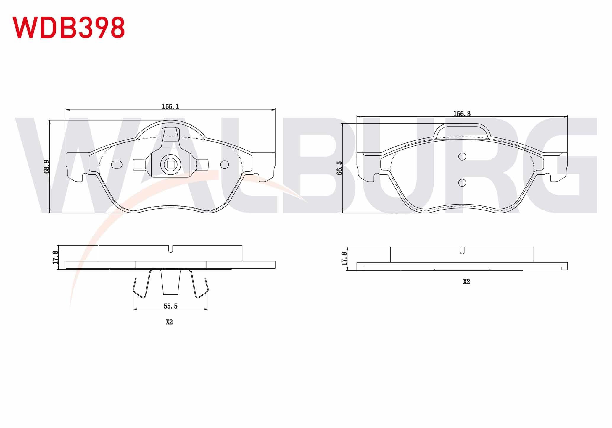 FREN BALATA ON RENAULT LAGUNA II (BG0/1) 1.6i 16v 15 JANT 2001-2007 / LAGUNA II 1.9 DCI 15 JANT 2001-2007 / LAGUNA III 1.5 DCI 2007- / LAGUNA III 1.6i 16v 2007- / LAGUNA II 1.8i 16v 2001-2007