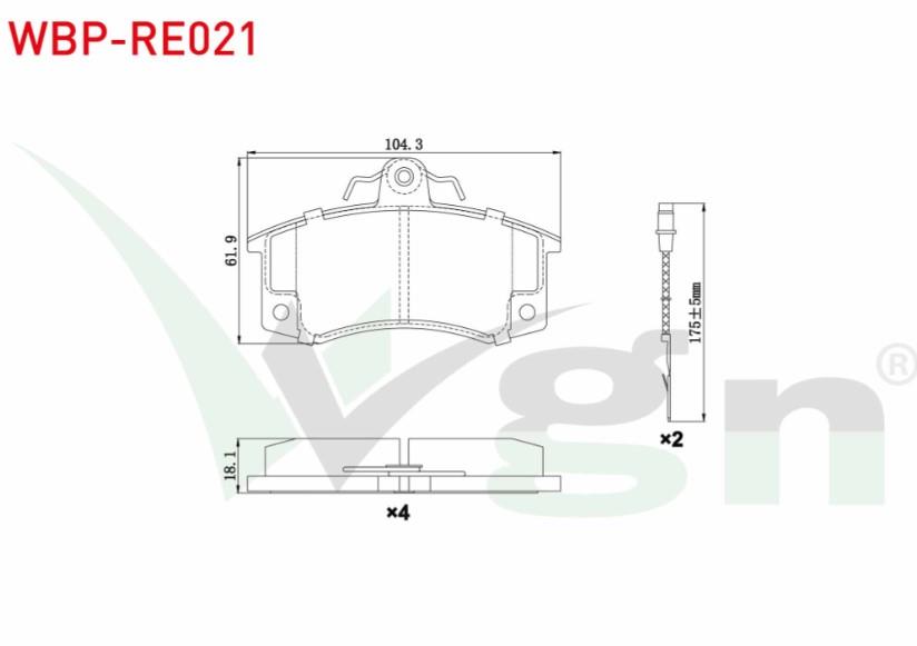 FREN BALATA ON RENAULT R21 (B48,L48) CONCORDE 2.0 FISLI 17.00mm 1986-1993