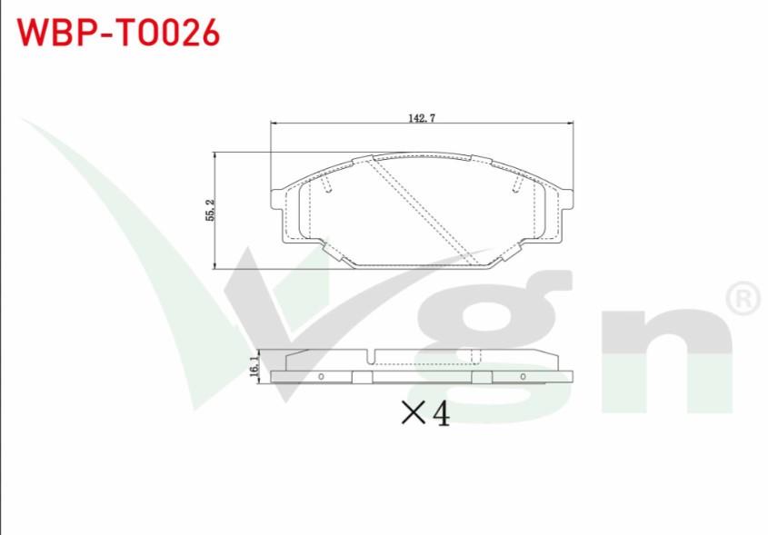 FREN BALATA ON TEL DELIKLI TOYOTA HI-LUX PICK UP (_N_) 2.4 D 4X4 1983-2005 / HI-ACE II (H5_) 2.4 D 1983-1989 / HI-LUX PICK UP (_N_) 2.5 D 1983-2005