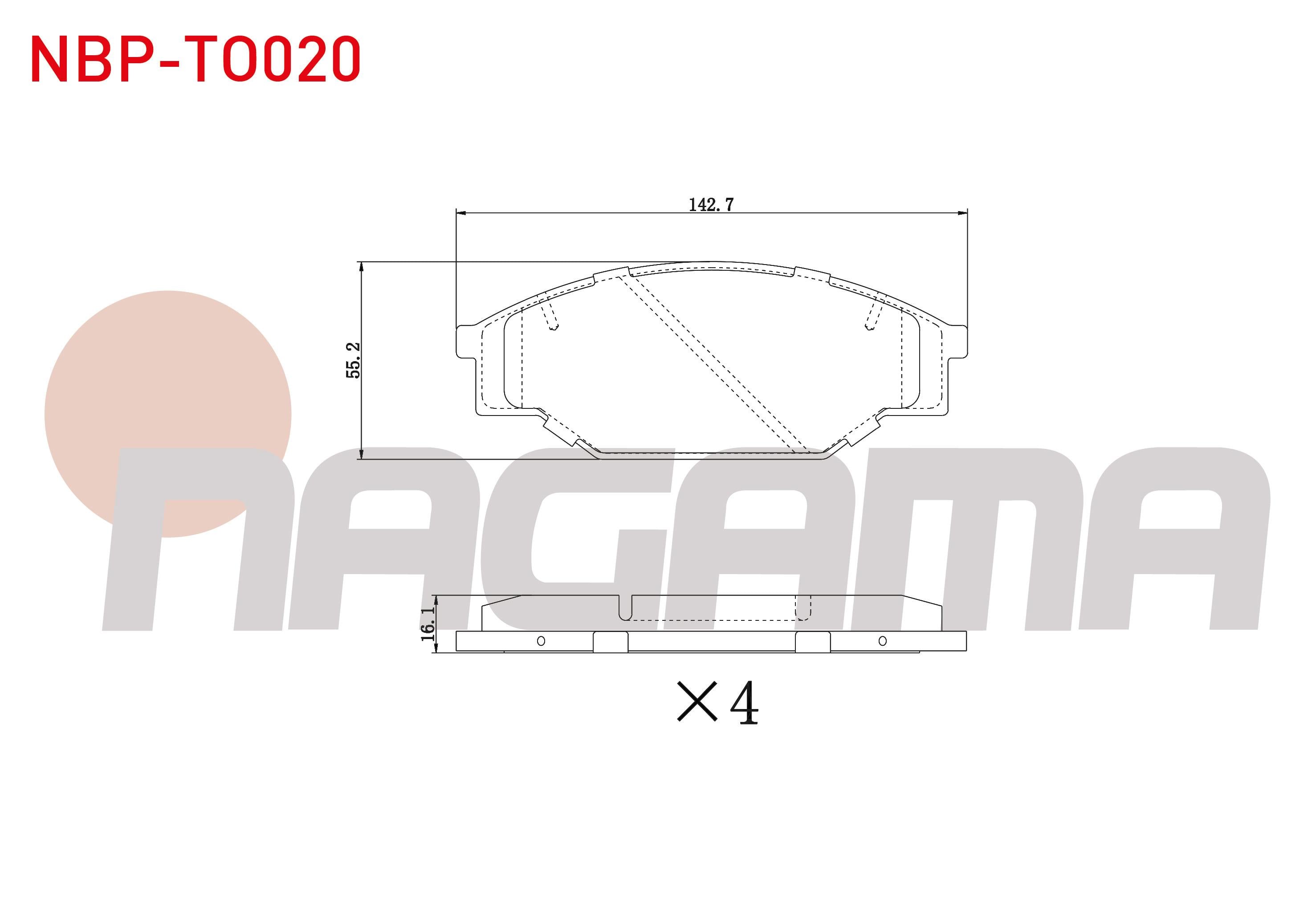 FREN BALATA ON TEL DELIKLI TOYOTA HI-LUX PICK UP (_N_) 2.4 D 4X4 1983-2005 / HI-ACE II (H5_) 2.4 D 1983-1989 / HI-LUX PICK UP (_N_) 2.5 D 1983-2005