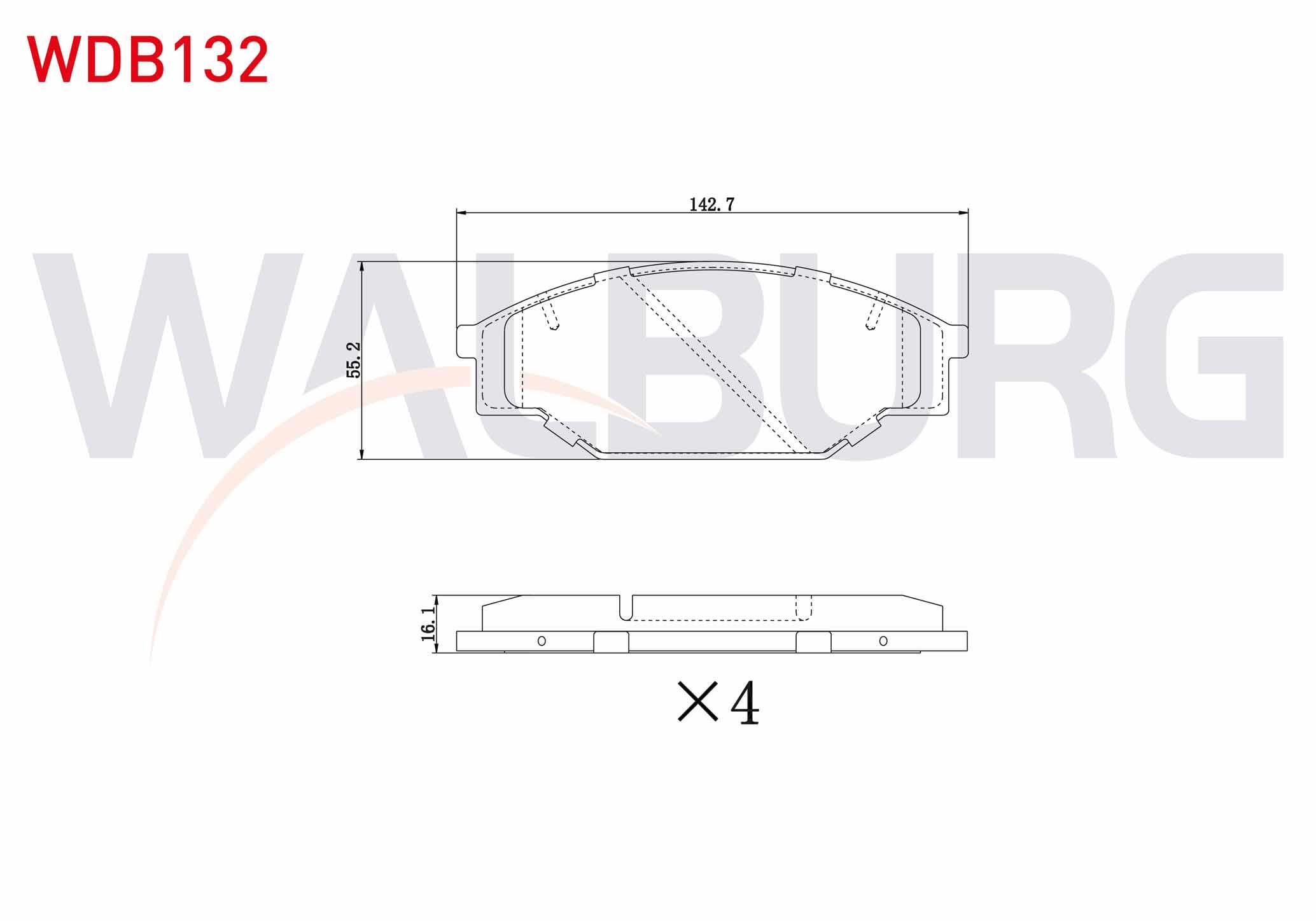 FREN BALATA ON TEL DELIKLI TOYOTA HI-LUX PICK UP (_N_) 2.4 D 4X4 1983-2005 / HI-ACE II (H5_) 2.4 D 1983-1989 / HI-LUX PICK UP (_N_) 2.5 D 1983-2005