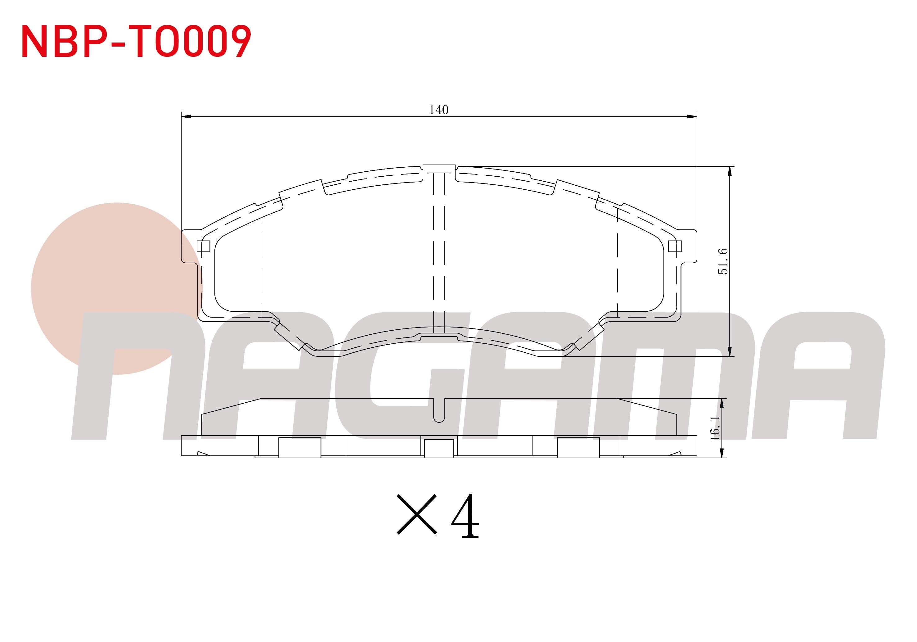 FREN BALATA ON TOYOTA HI-LUX PICK UP 2.5 D 2005-2011 / HI-LUX PICK UP 2.5 D-4D 2005-2011 / HI-LUX PICK UP 3.0 D-4D 2005-2011