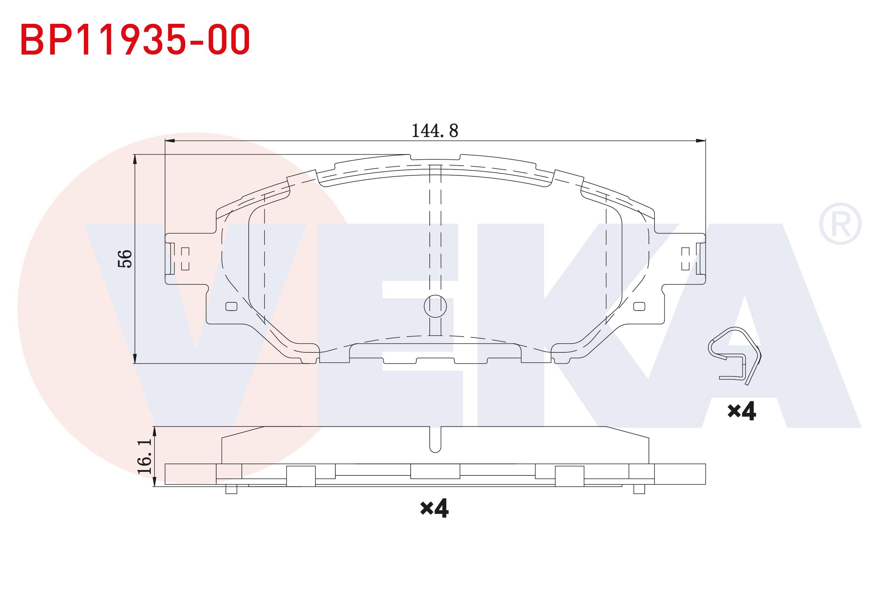 FREN BALATA ON TOYOTA HI-LUX VIII REVO (N1) PICK UP 2.4 D 4X4 ESPSIZ 2015-