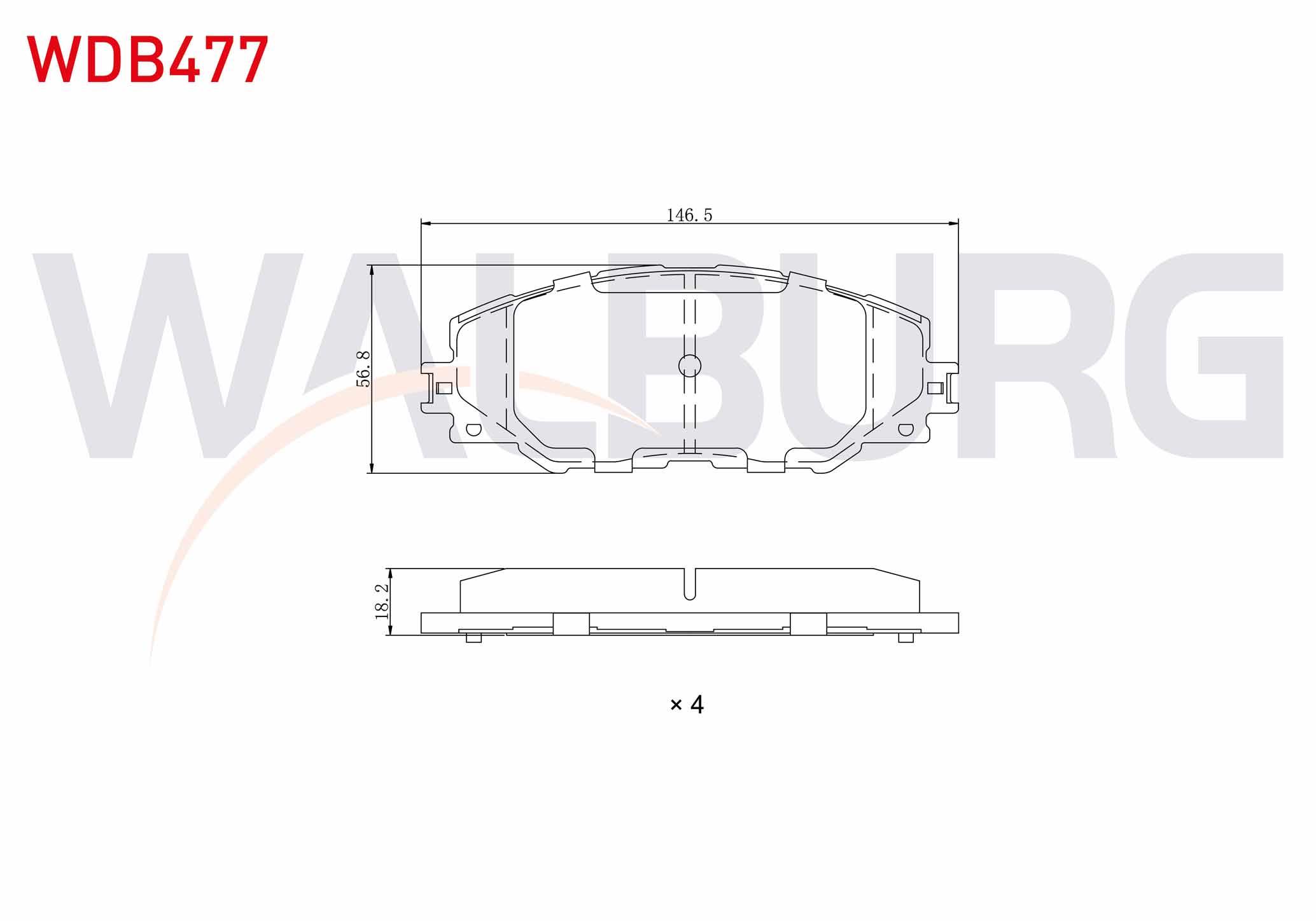 FREN BALATA ON TOYOTA RAV4 III (ACA3_, ACE_, ALA3_, GSA3_, ZSA3_) 2.0 VVT-I 2005-2012 / RAV4 III 2.2 D 2005-2012 / RAV4 III 2.2 D-4D 2005-2012