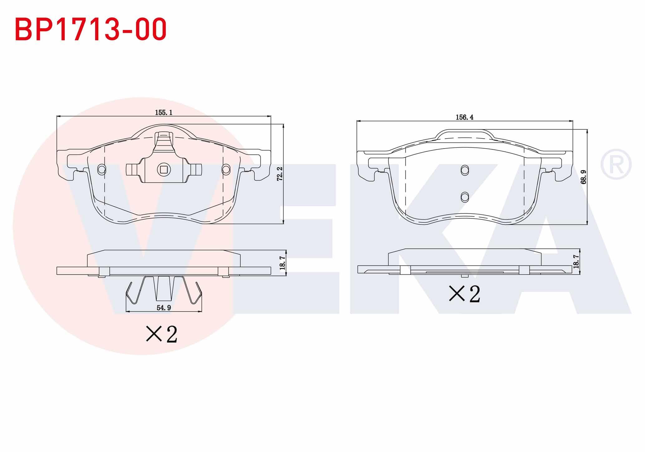 FREN BALATA ON VOLVO C70 I 2.0 1998-2005/ S60 I 2.0 T5 2000-2010/ S80 I 3.0 T6 1998-2006/ V70 I 2.0 T 1997-2000/ V70 II 2.0 T 2000-2007/ S 80 I 2.0 T 1998-2006/ S60 I 2.0 T 2000-2010