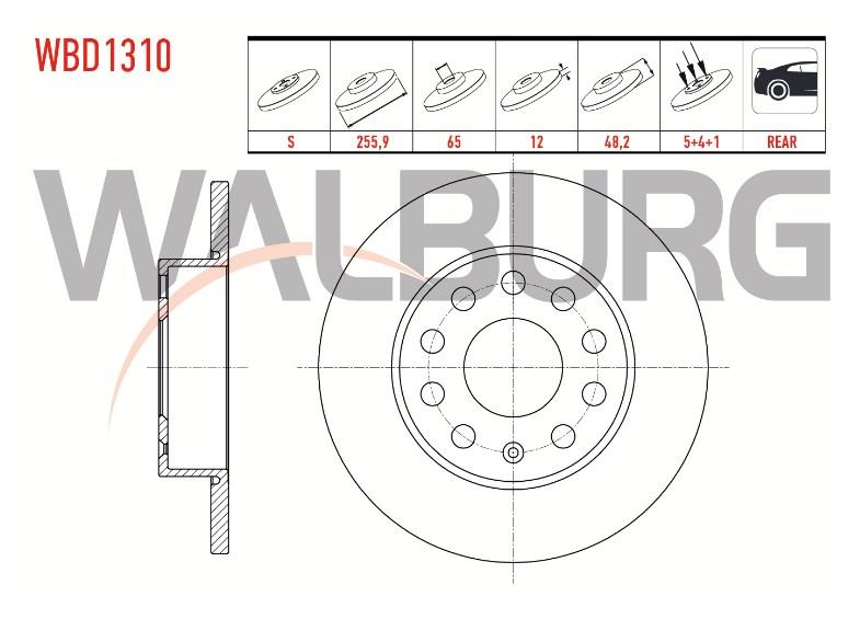 FREN DISK AYNASI ARKA-DÜZ BMY-BLF-BXE-BKD-BJB CADDY 3-JETTA 3 1.4TSI-1.6FSI-1.9TDI-2.0T 1K0615601L  1K0615601AJ