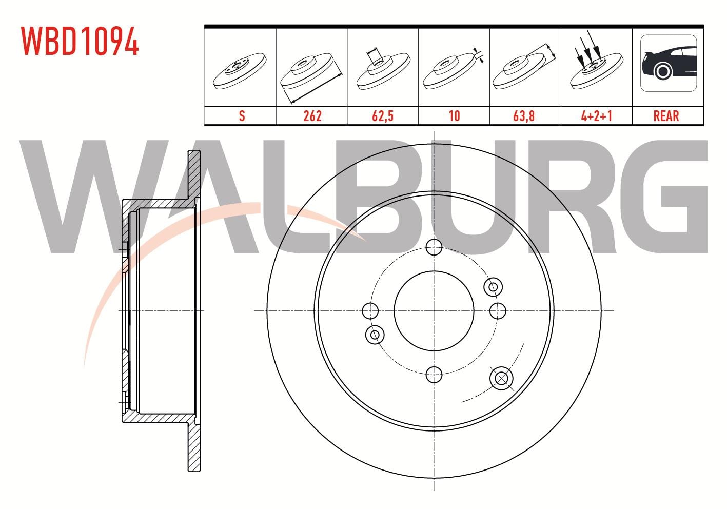 FREN DISKI ARKA DUZ 4 BJN 262X10X62,5X64,5 HYUNDAI ACCENT ERA 1.4i 16v - 1.5 CRDI  -1.6 CVVT 2006-2012/ I20 1.2 D-CVVT - 1.4 CVVT - 1.4 CRDI 2008-2015/ KIA RIO II 1.4i 16v - 1.5 CRDI 2006-2011