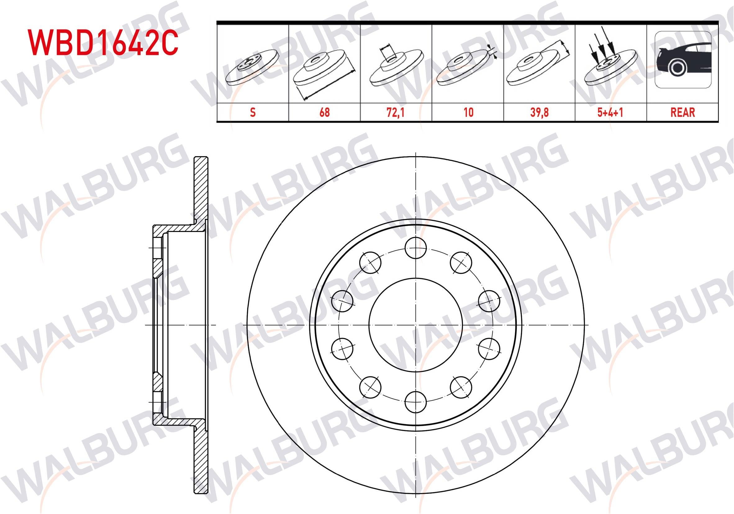 FREN DISKI ARKA DUZ KAPLAMALI 5 BJN 245X10X68X39,8 AUDI A4 (8E2) 2000-2004/ A4 (8EC) 2004-2008/ SEAT EXEO (3R2) 2008-2013