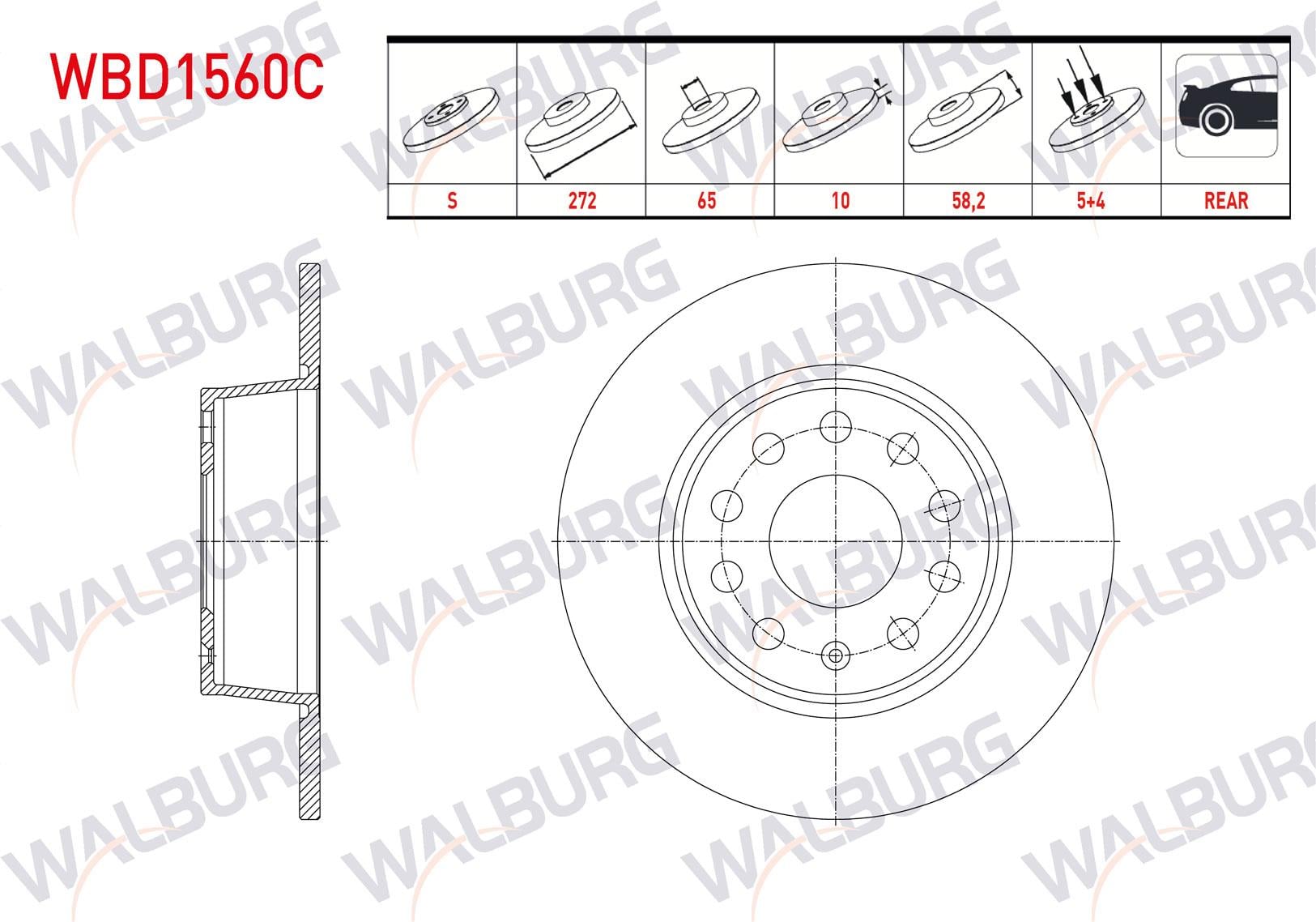 FREN DISKI ARKA DUZ KAPLAMALI 5 BJN 272X10X65X58,2 AUDI Q2 (GAB) 1.0 TFSI 2016-
