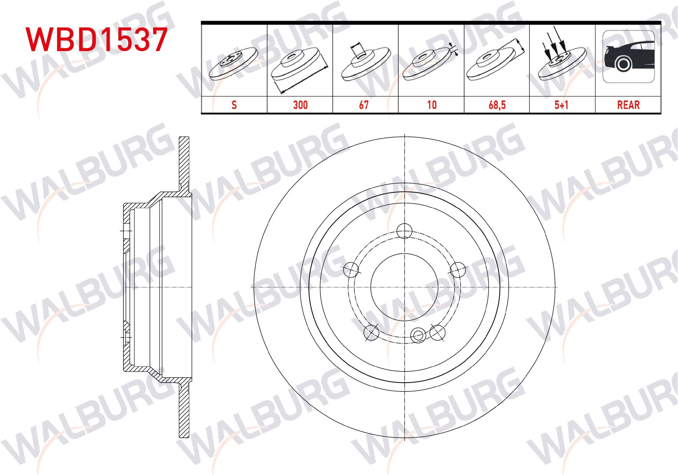 FREN DISKI ARKA DUZ MERCEDES E CLASS (W211) E 220 CDI 5 BIJON 300X10X67X68,5 2002-2008