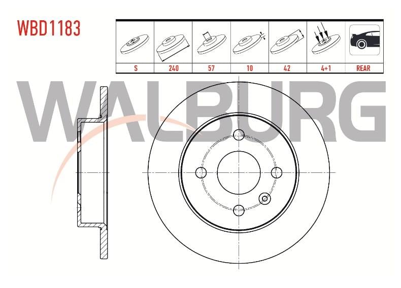 FREN DISKI ARKA DUZ OPEL ASTRA G (F69) 1.2 16v 4 BIJON 240X10X57X42 1998-2005 569108