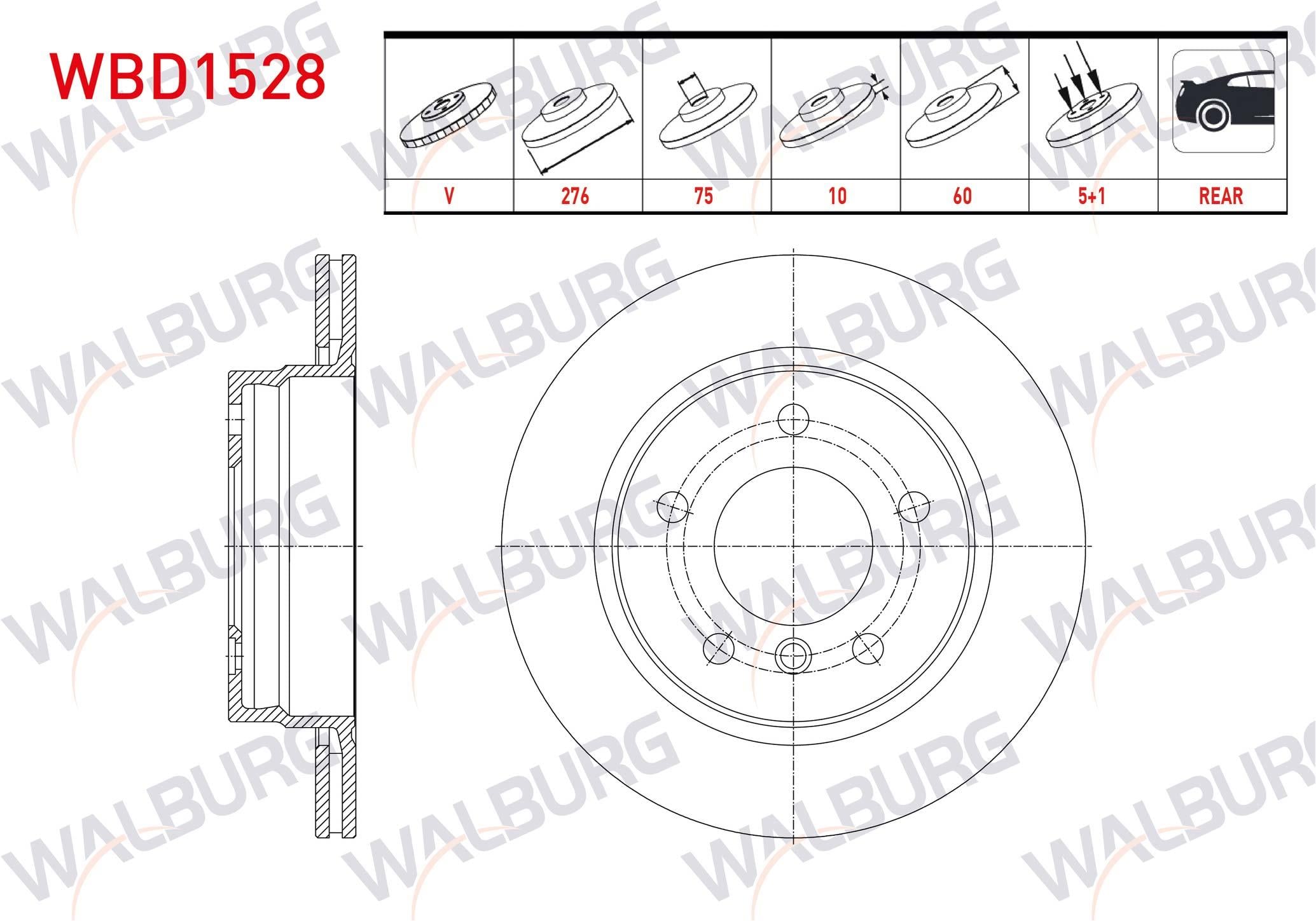 FREN DISKI ARKA HAVALI BMW 3 SERISI (E36) 316 i 5 BIJON 276X19X75X60 1990-1998
