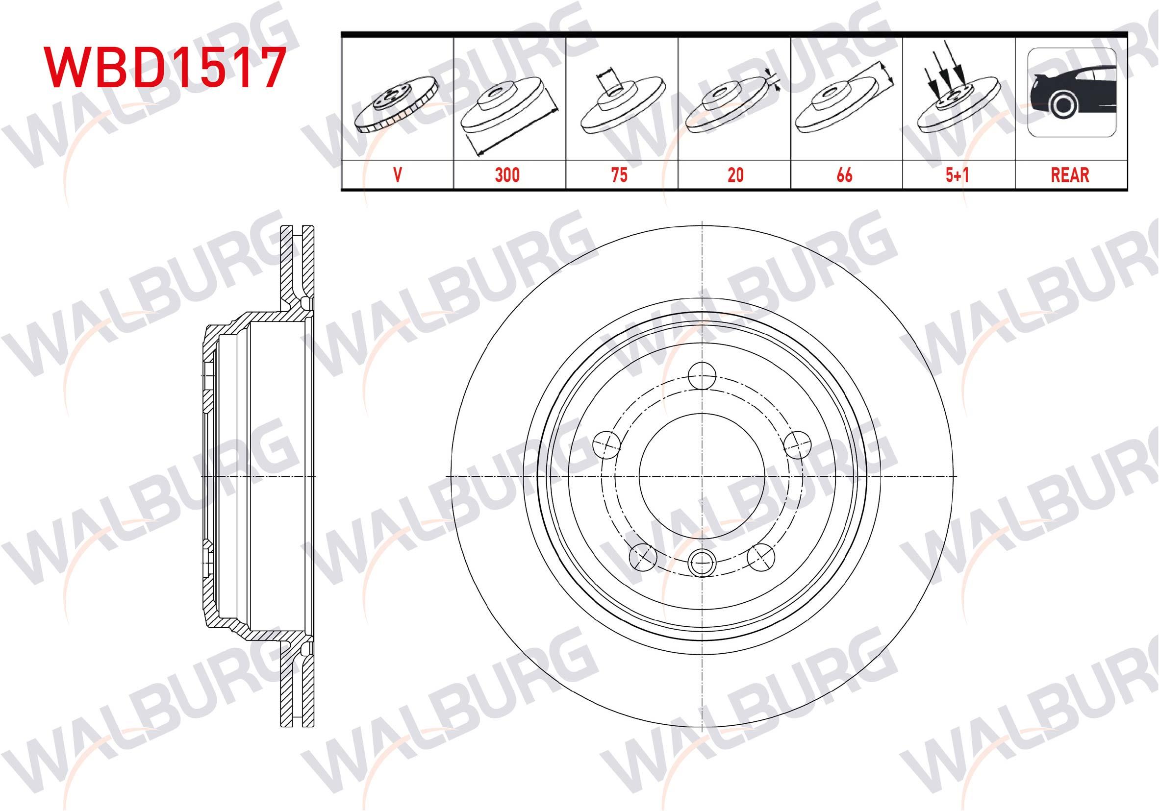 FREN DISKI ARKA HAVALI BMW 3 SERISI (F30) 320 D xDrive 5 BIJON 300X20X75X66 2011-
