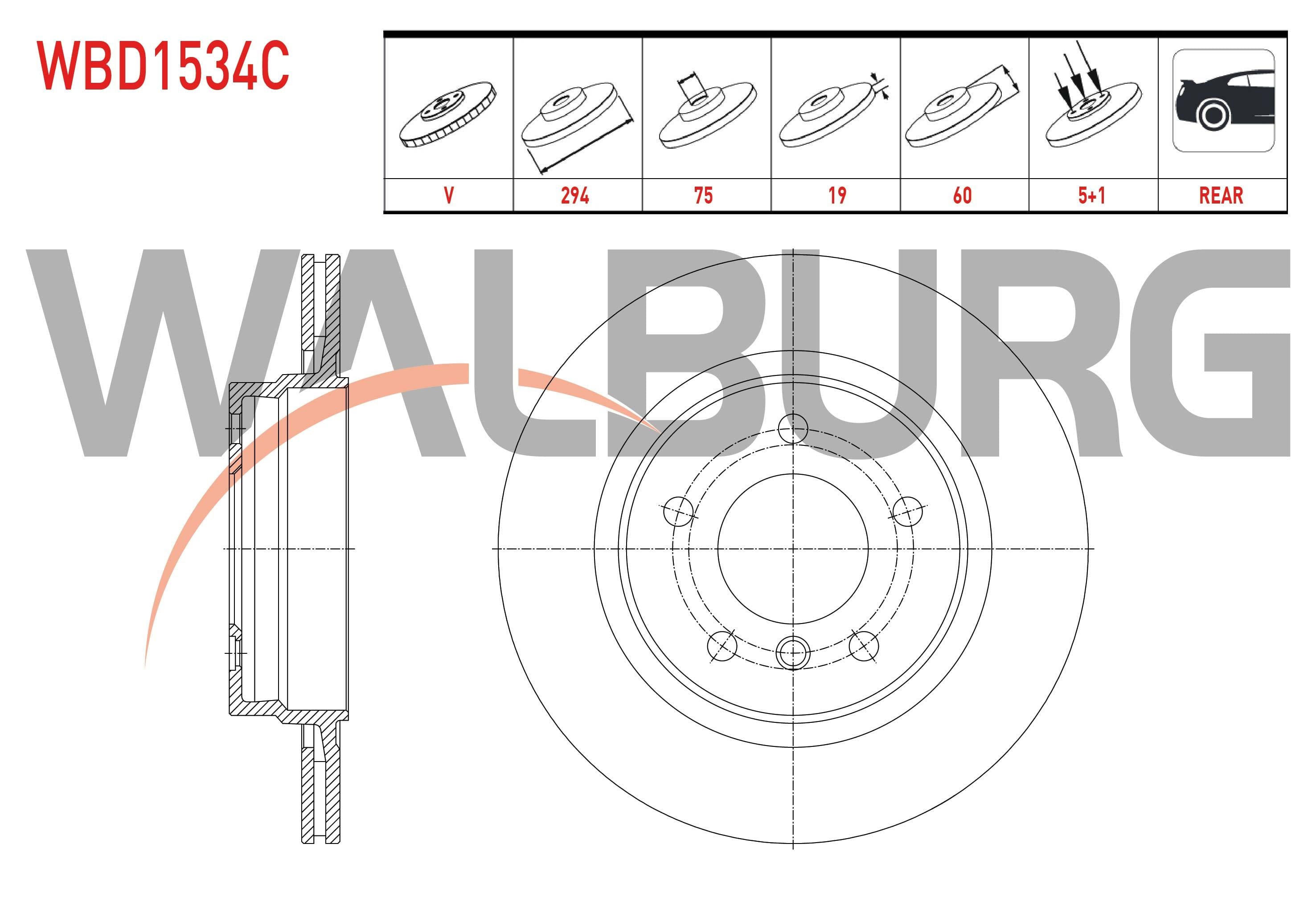 FREN DISKI ARKA HAVALI KAPLAMALI BMW 3 SERISI (E46) 318 i 5 BIJON 294X19X75X60 1998-2005