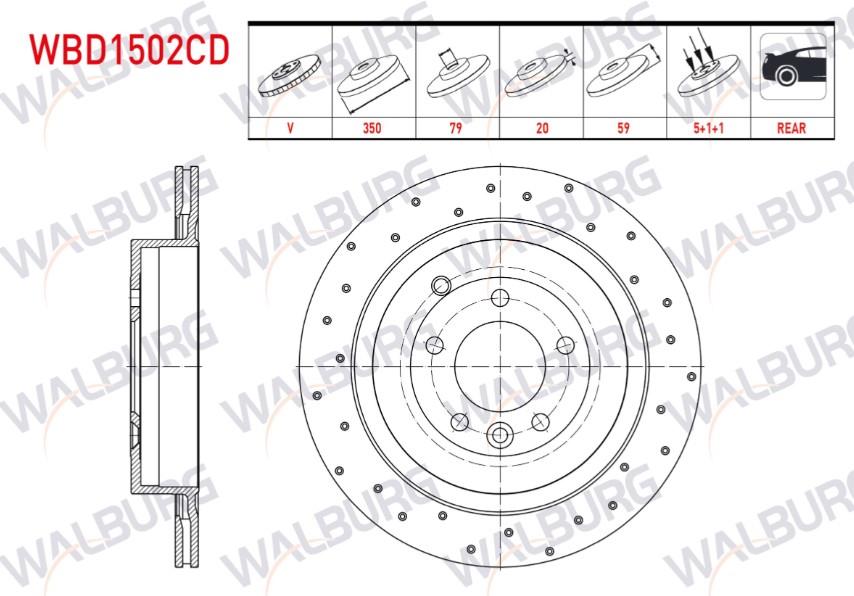 FREN DISKI ARKA HAVALI LAND ROVER DISCOVERY IV (LA) 3.0 TD 5 BIJON 350X20X79X59 2010-