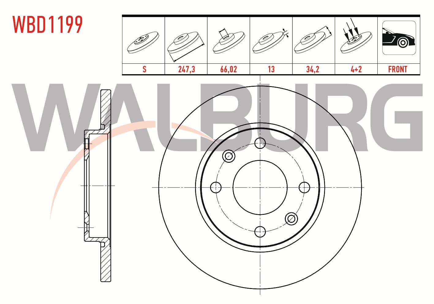 FREN DISKI ON DUZ 4 BJN 247,3X13X66,02X34,2 206 (2A/C) 1.4 HDI - 1.4i 16v 1998-2006/ XSARA 1.4 1997-2005/ XSARA 1.6 1997-2005/ XSARA 1.8 1997-2005/ 306 1.4i 1993-2002/ 306 1.6i 1993-2002
