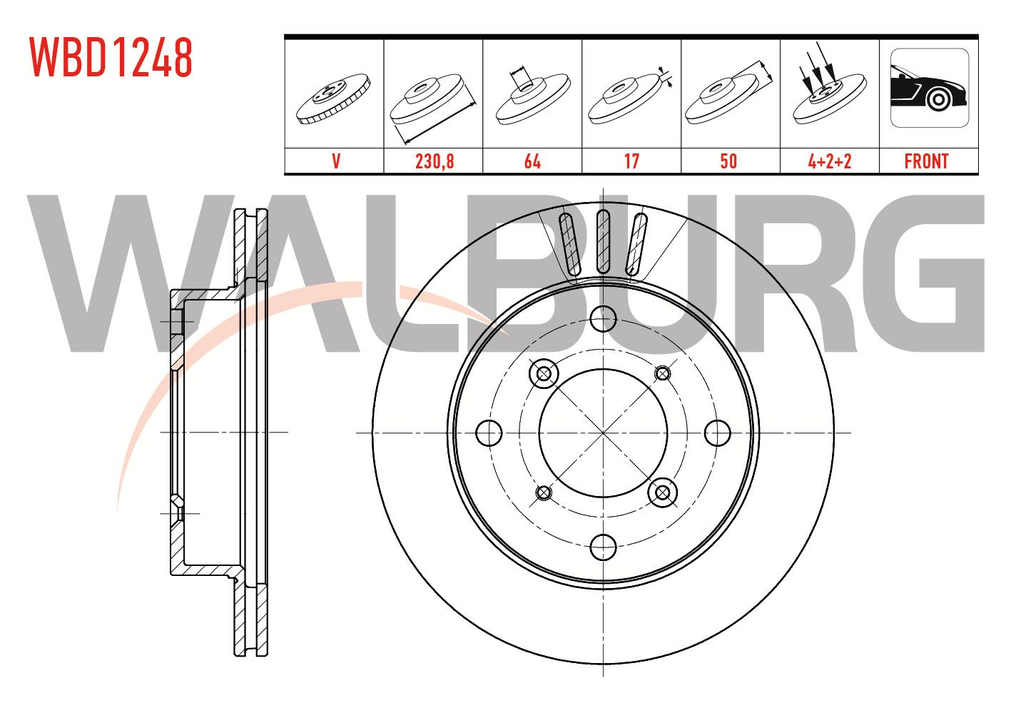 FREN DISKI ON HAVALI  4 BJN 231,3X17X64X50 SUZUKI SWIFT II (EA,MA) 1.3i 1989-2004 /  ALTO III (EF) 1.0 1994-2002