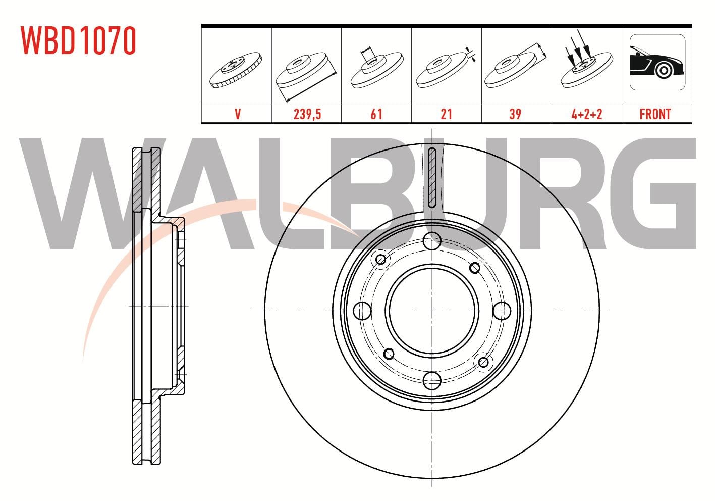 FREN DISKI ON HAVALI 4 BJN 240X21X61X39 HONDA JAZZ II (GD) 1.4i 2002-2004