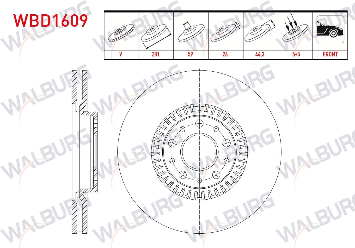 FREN DISKI ON HAVALI 5 BJN 281X26X59X44,3 FIAT EGEA CROSS EURO 6 2021-