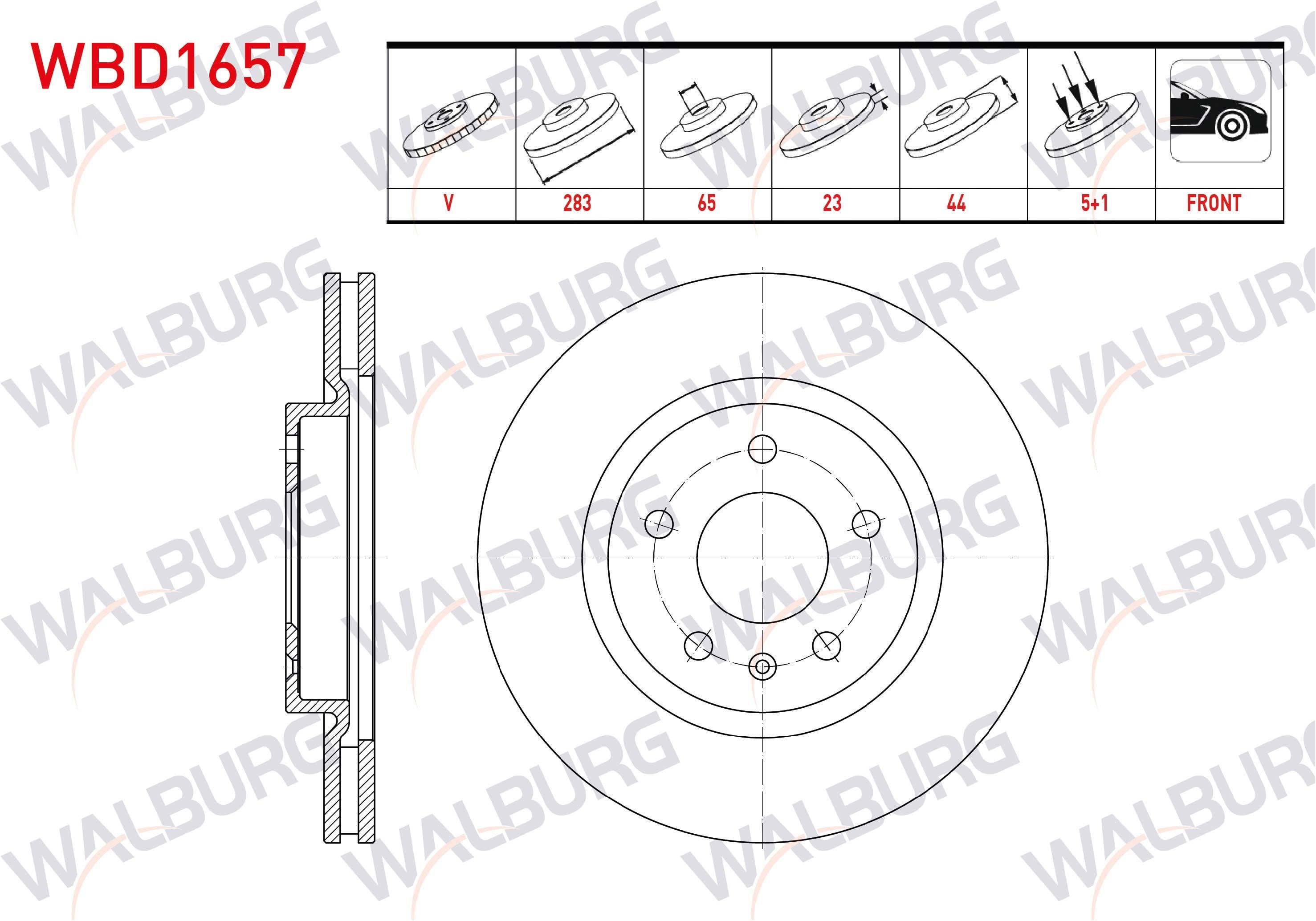 FREN DISKI ON HAVALI 5 BJN 283X23X65X44 CHERY TIGGO 7 PRO 2017- / 8 PRO 2022- / OMODA 5 2023 / CHANCE 2010-2014