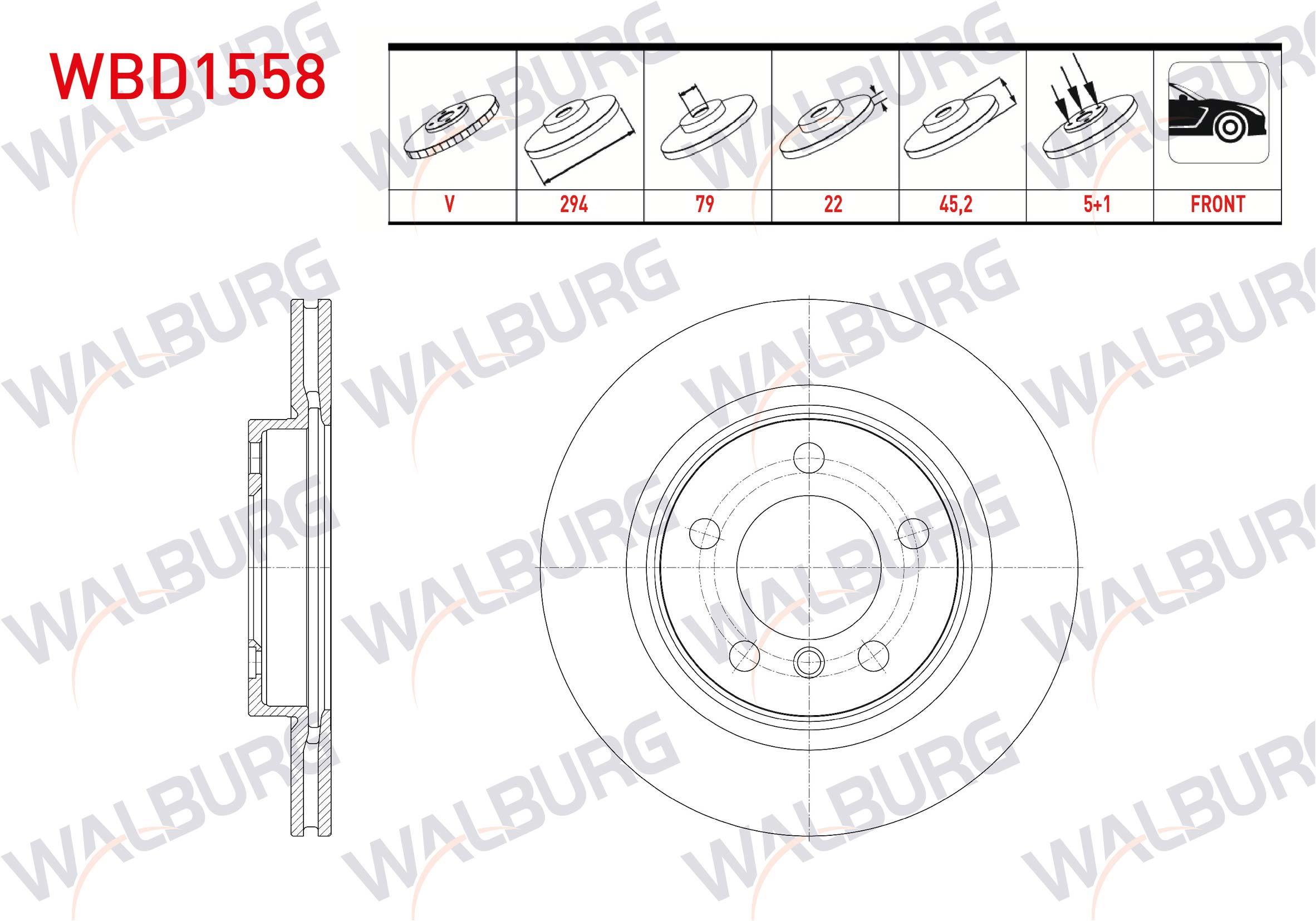 FREN DISKI ON HAVALI 5 BJN 294X22X79X45,2 MINI COOPER COUNTRYMAN (R60) 1.6 - 1.6 D - 1.6 S 2010-2014