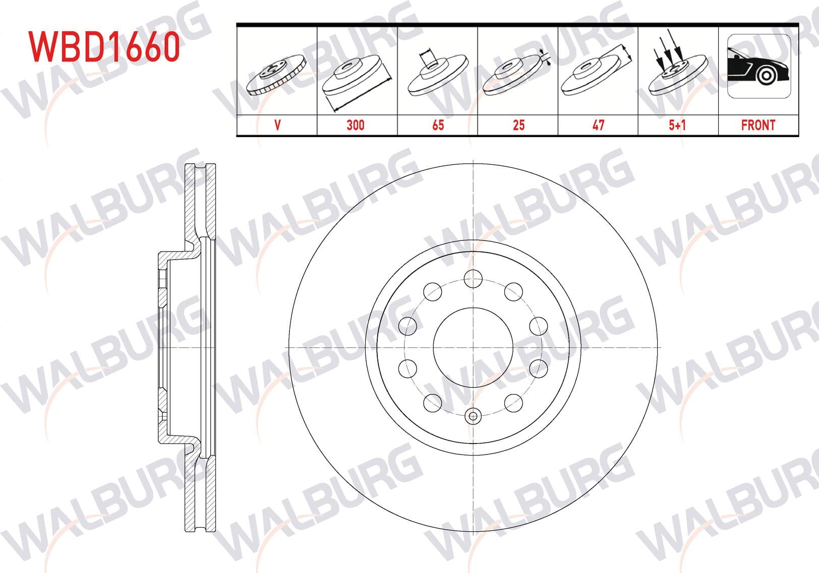 FREN DISKI ON HAVALI 5 BJN 300X25X65X47 MG ZS SUV EV (CSA7001) 2019-