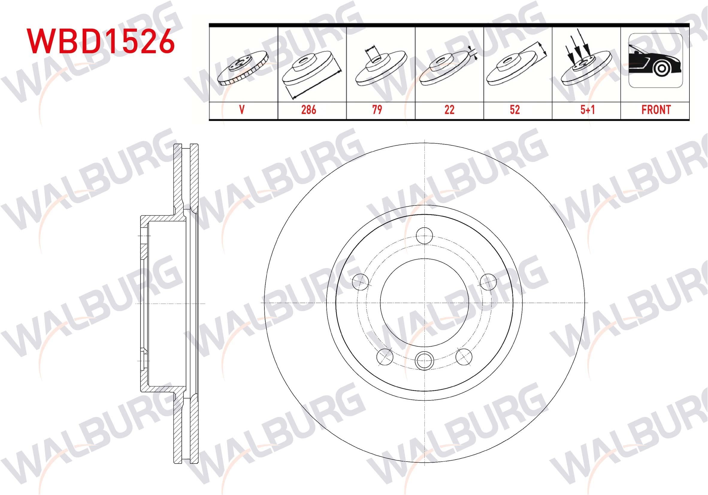 FREN DISKI ON HAVALI BMW 3 SERISI (E36) 318 i 5 BIJON 286X22X79X52 1990-1998
