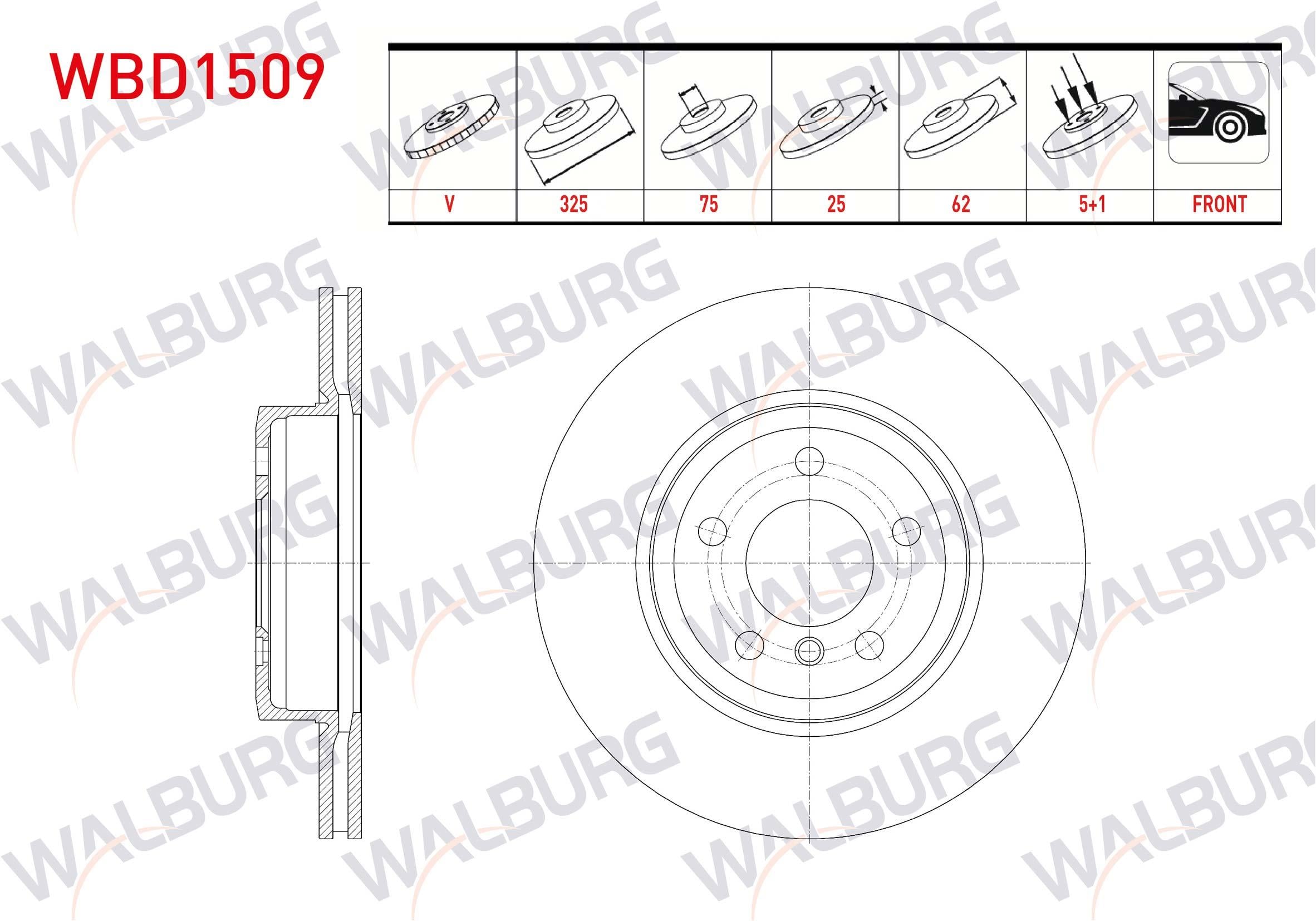 FREN DISKI ON HAVALI BMW X3 (E83) 2.0 D 5 BIJON 325X25X75X62 2004-2010