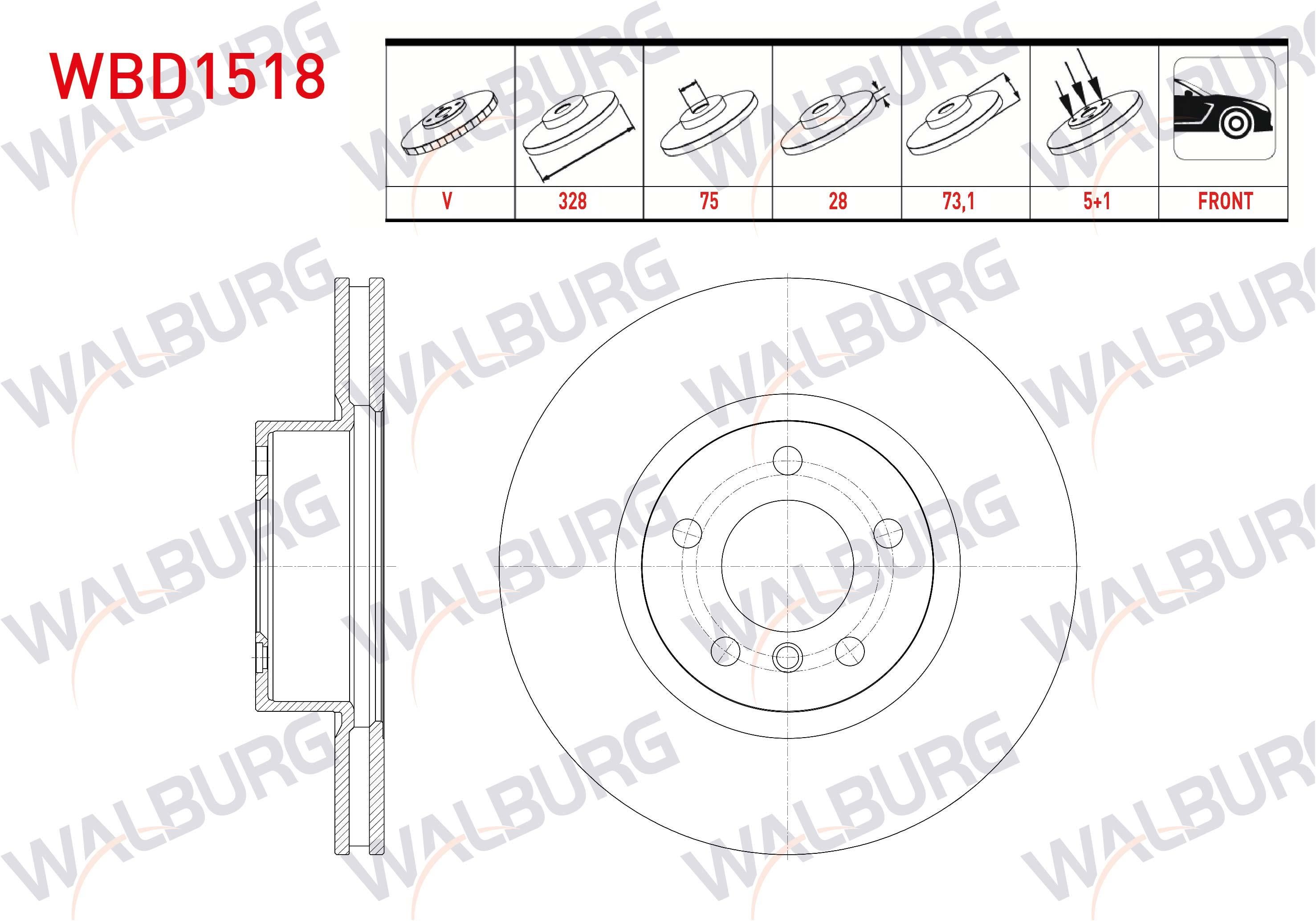 FREN DISKI ON HAVALI BMW X3 (F25) xDrive 2.0 D 5 BIJON 328X28X75X73,1 2010-