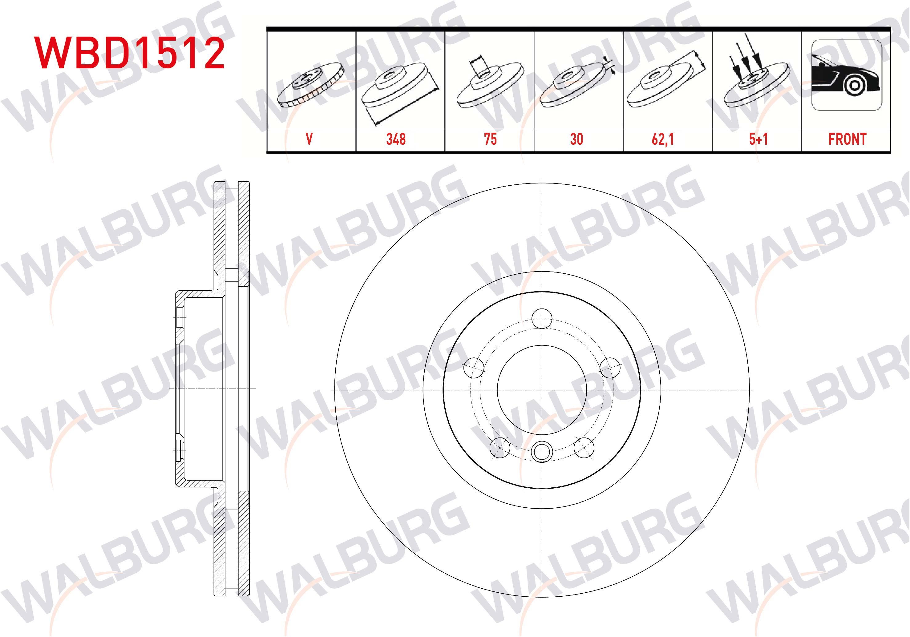 FREN DISKI ON HAVALI BMW X5 (E70) 3.0 D 5 BIJON 348X30X75X62,1 2007-2012